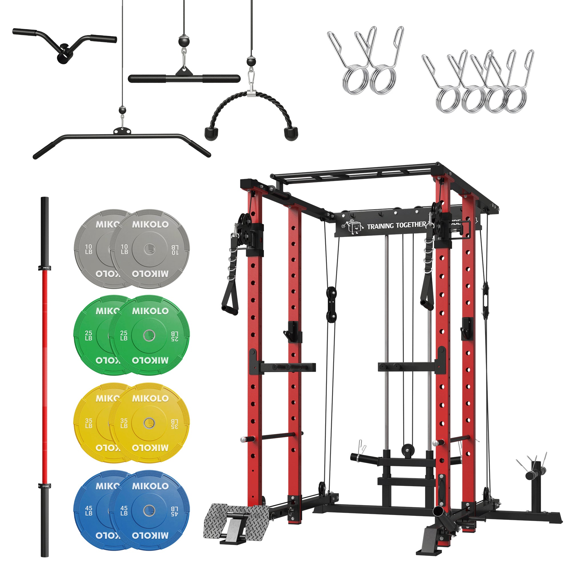 K3 Power Rack with Barbell and Weights Set