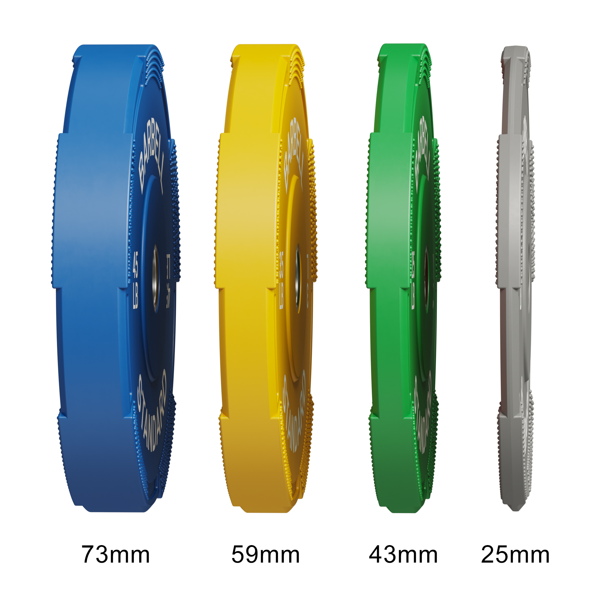 235 lbs Set EZ-Grip Color Bumper Plates & Fractional Plates