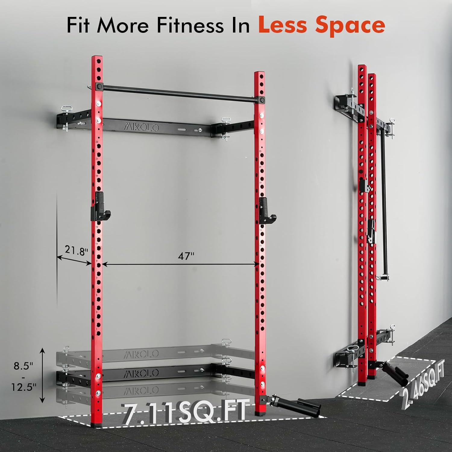 FOLDGYM™ Wall Mounted Folding Squat Rack