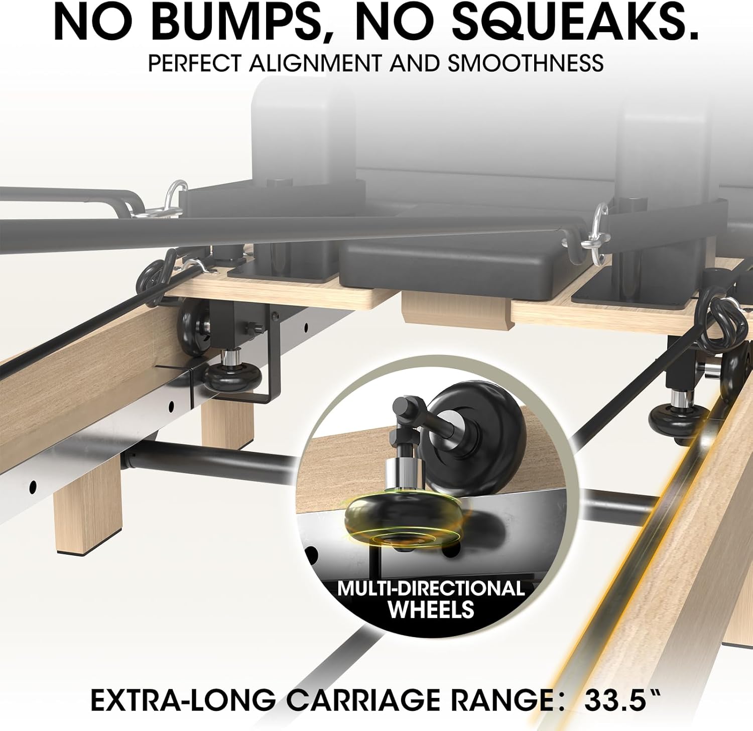 Wooden Foldable Pilates Reformer Machine with Springs