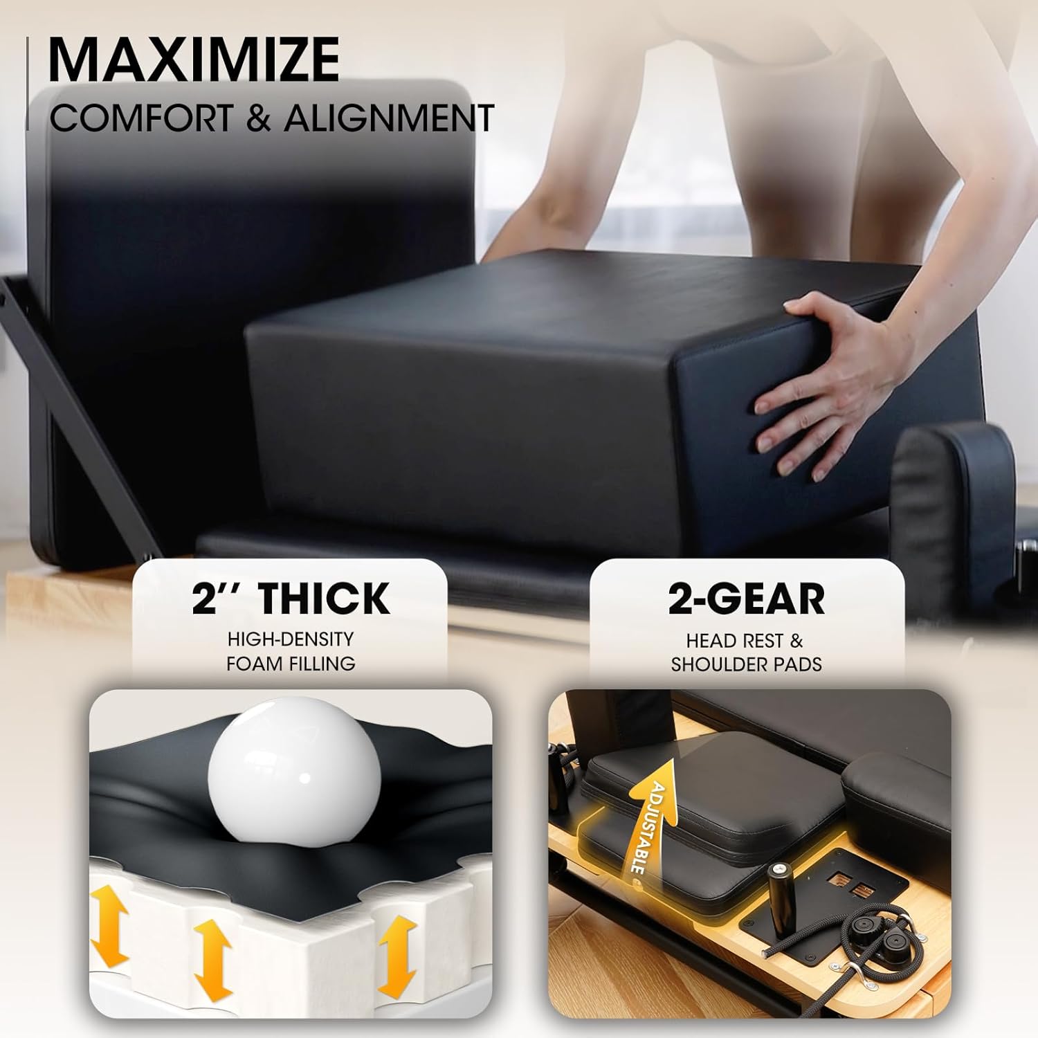 Wooden Foldable Pilates Reformer Machine with Springs