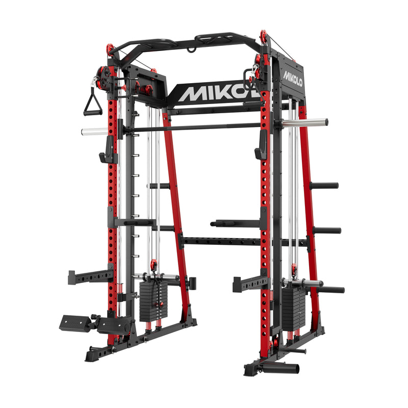 M4-2.0 Elite All-In-One Workout Smith Gym Machine with Dual Weight Stacks (UPGRADED) — Red