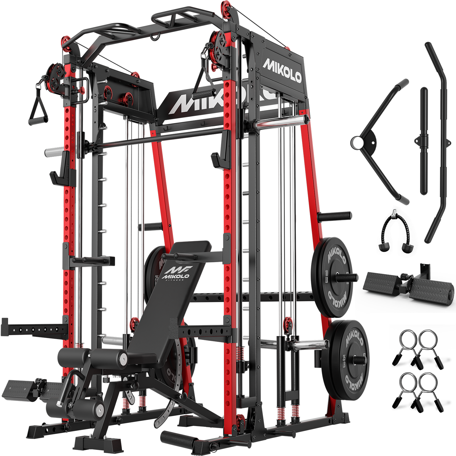 Máquina de gimnasio Smith M4-2.0 Elite todo en uno con pilas de pesas dobles (ACTUALIZADA)
