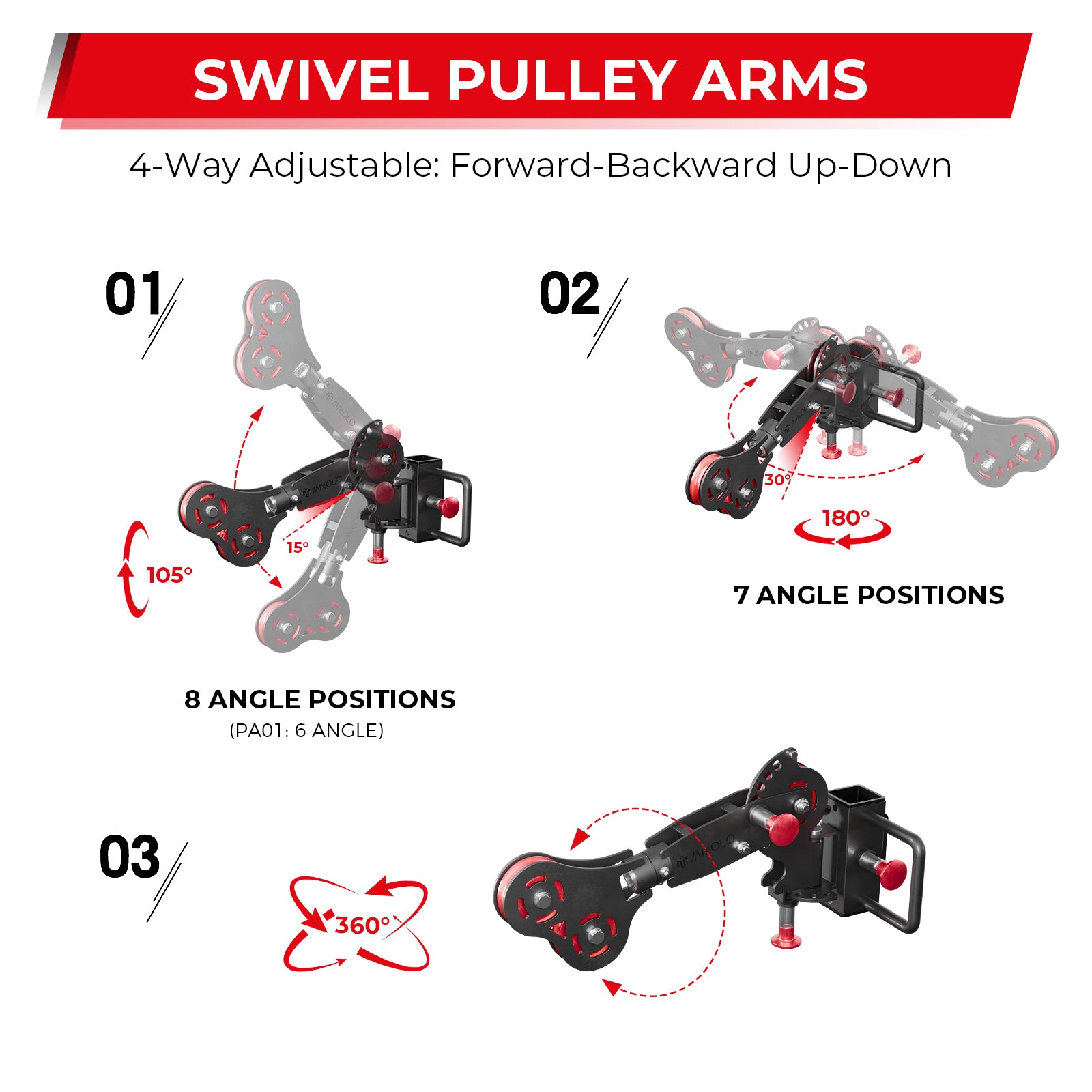 4-Way Adjustable Pivot Arms PA01