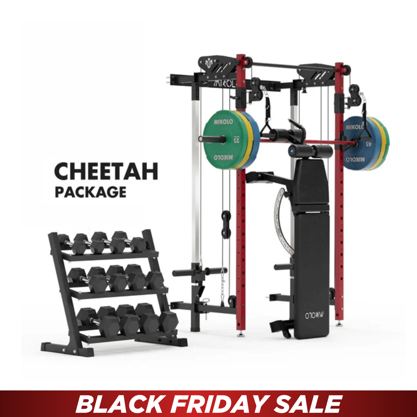 CHEETAH™ Home Gym Pack with 350 lbs Dumbbell Set