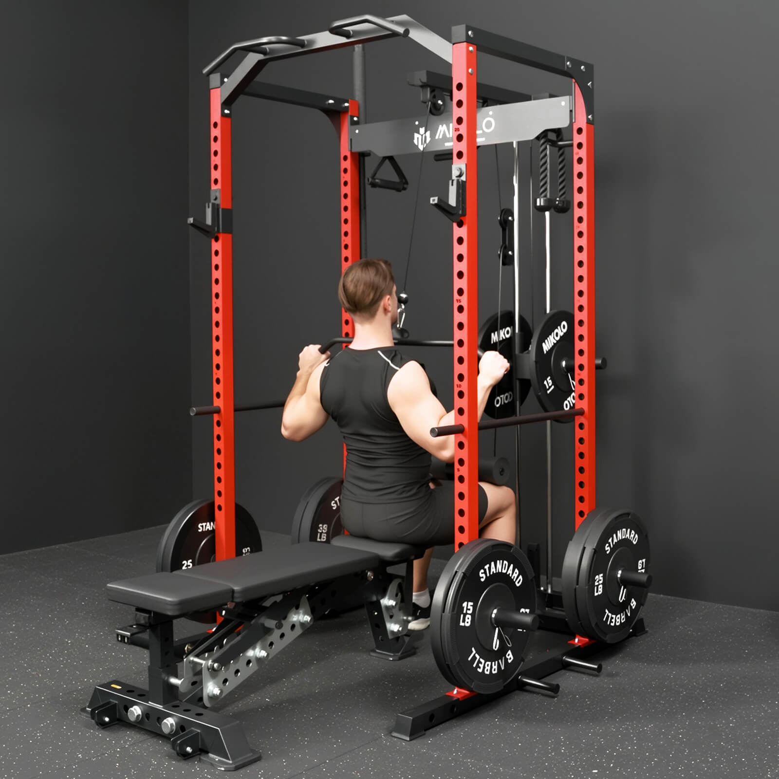 F4 Power Rack with Lat Pull Down System
