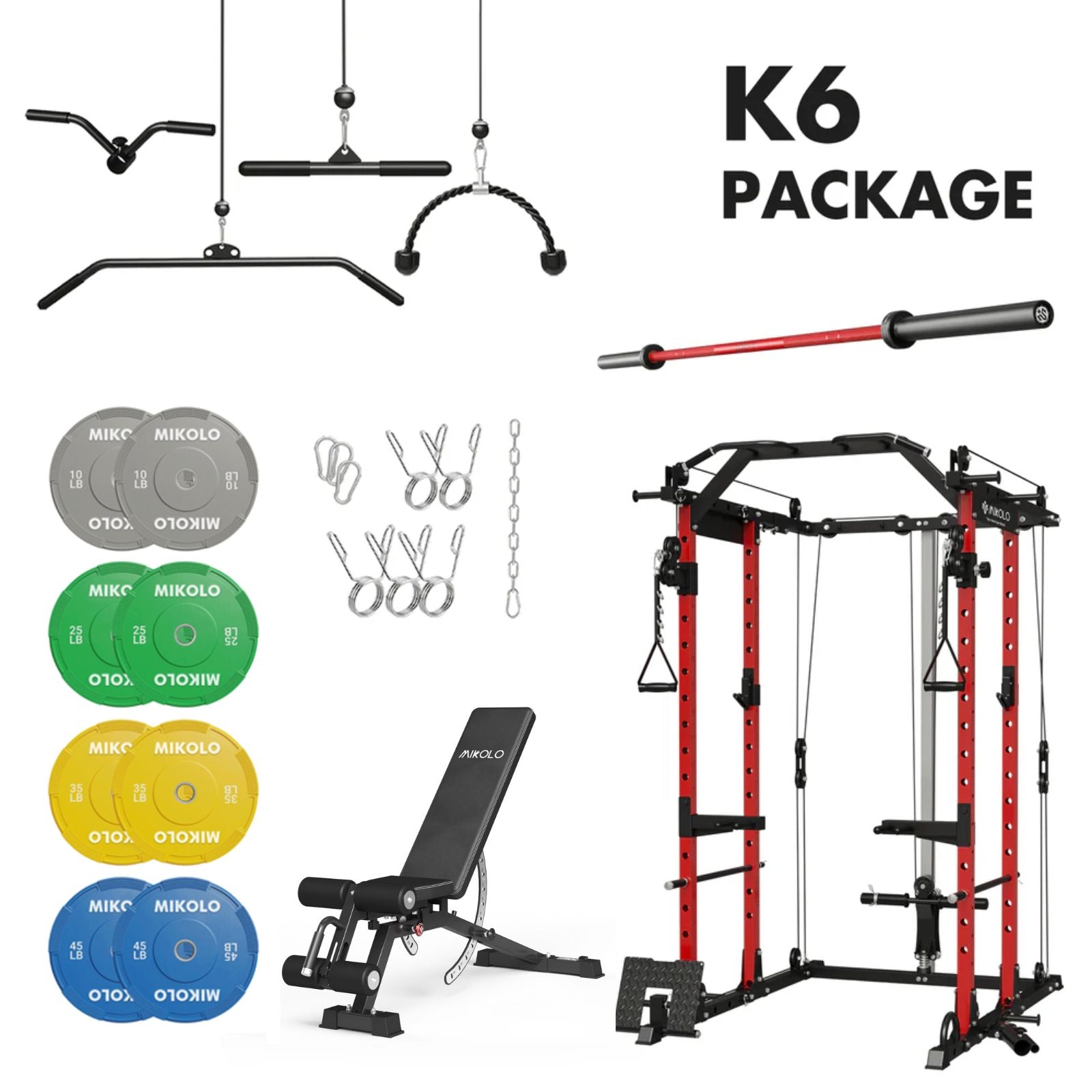 China Military Discount Workout Equipment Mikolo K6 Home Gym Package