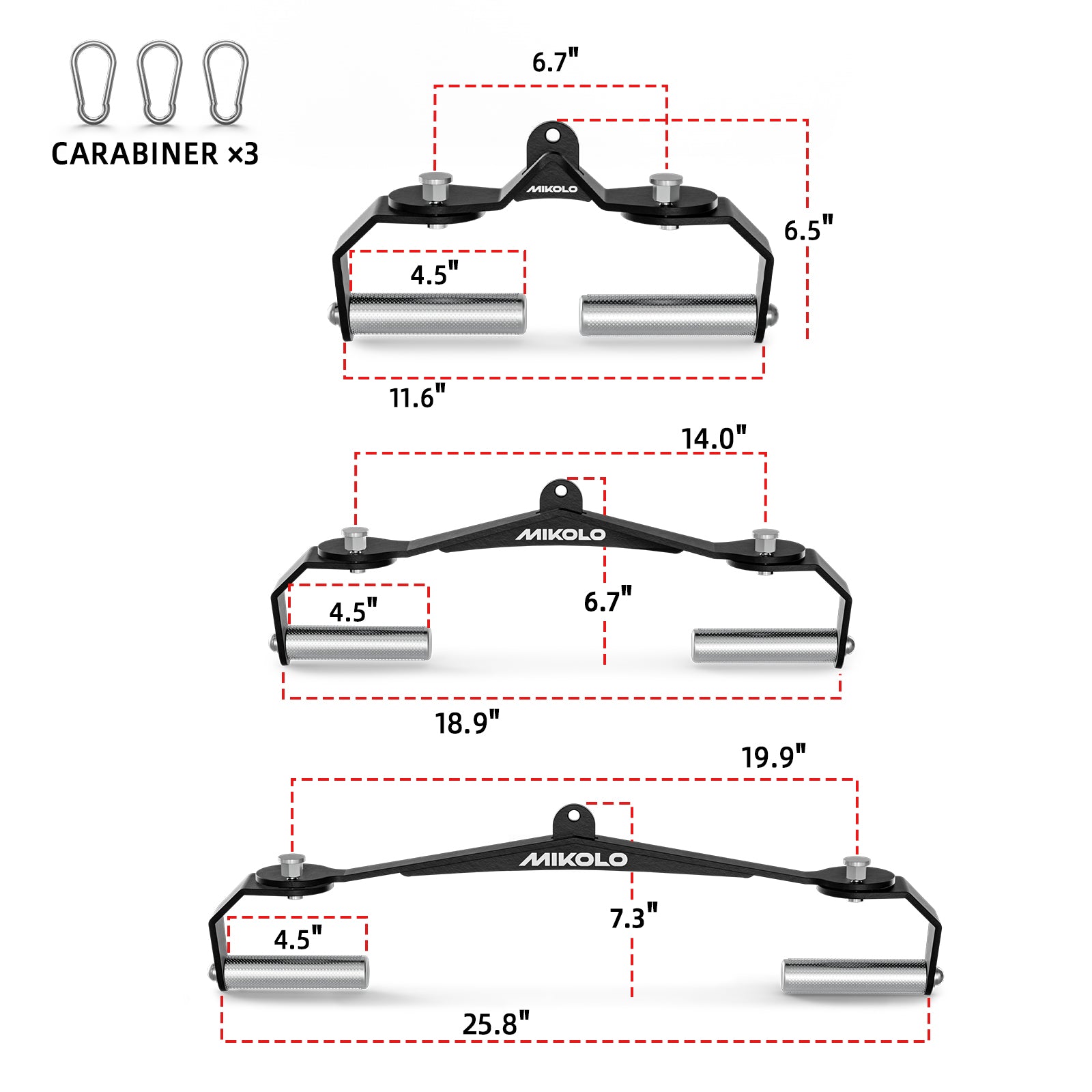 360° Rotating Multi-Grip Lat Pulldown Bar Set