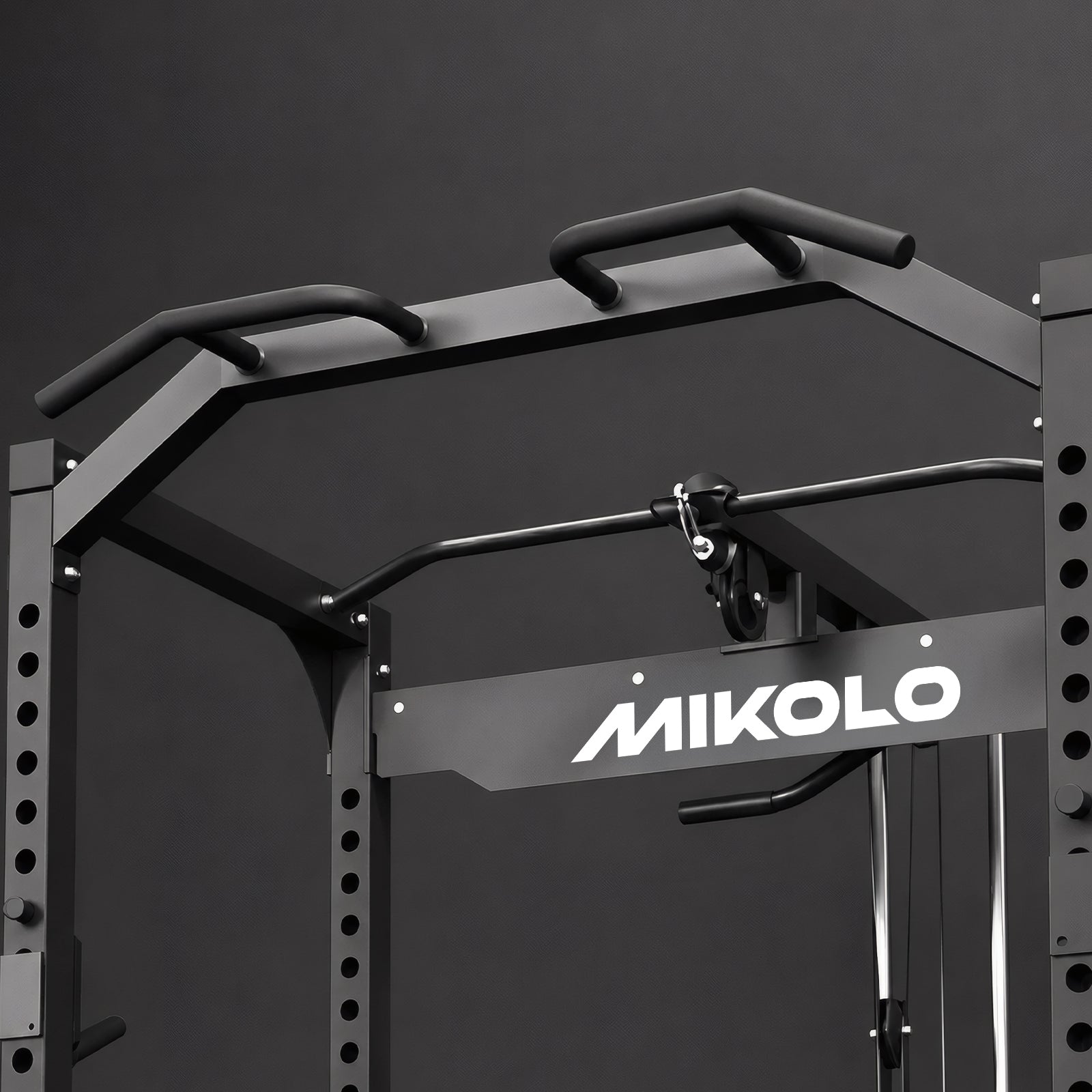 Rack de Potencia F4-Elite con Sistema Integrado de Polea Alta con Pila de Pesas