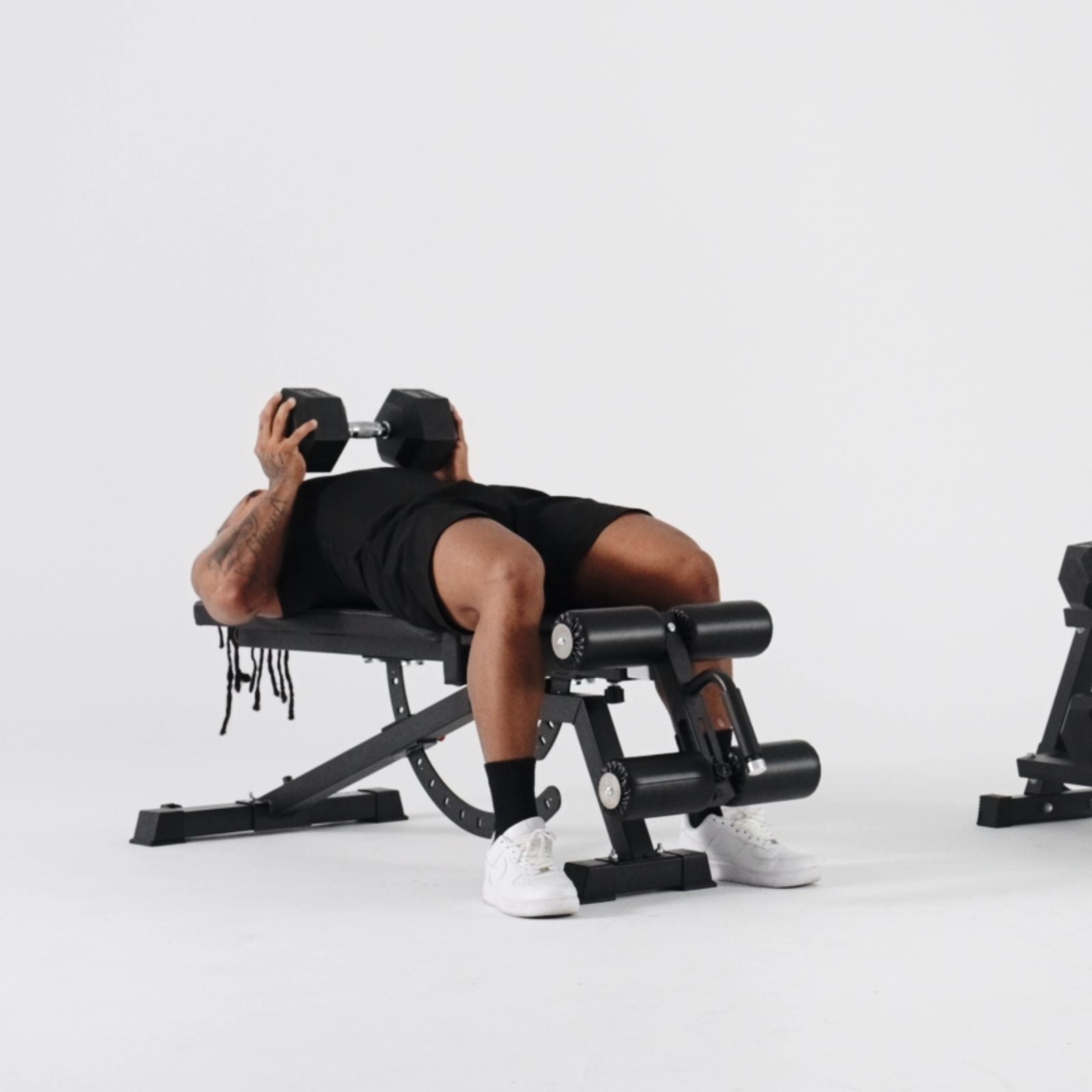 Rubber Hex Dumbbells Set with Rack
