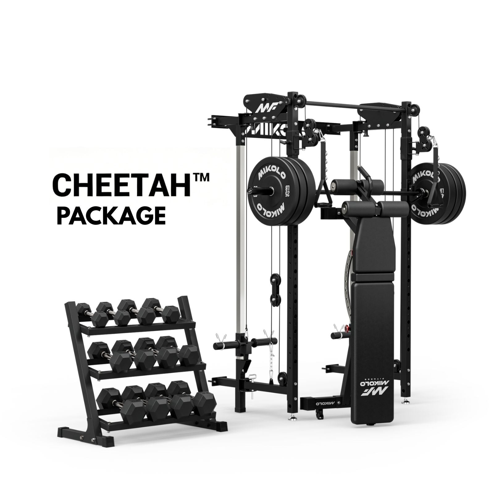 CHEETAH™ Home Gym Pack with 350 lbs Dumbbell Set