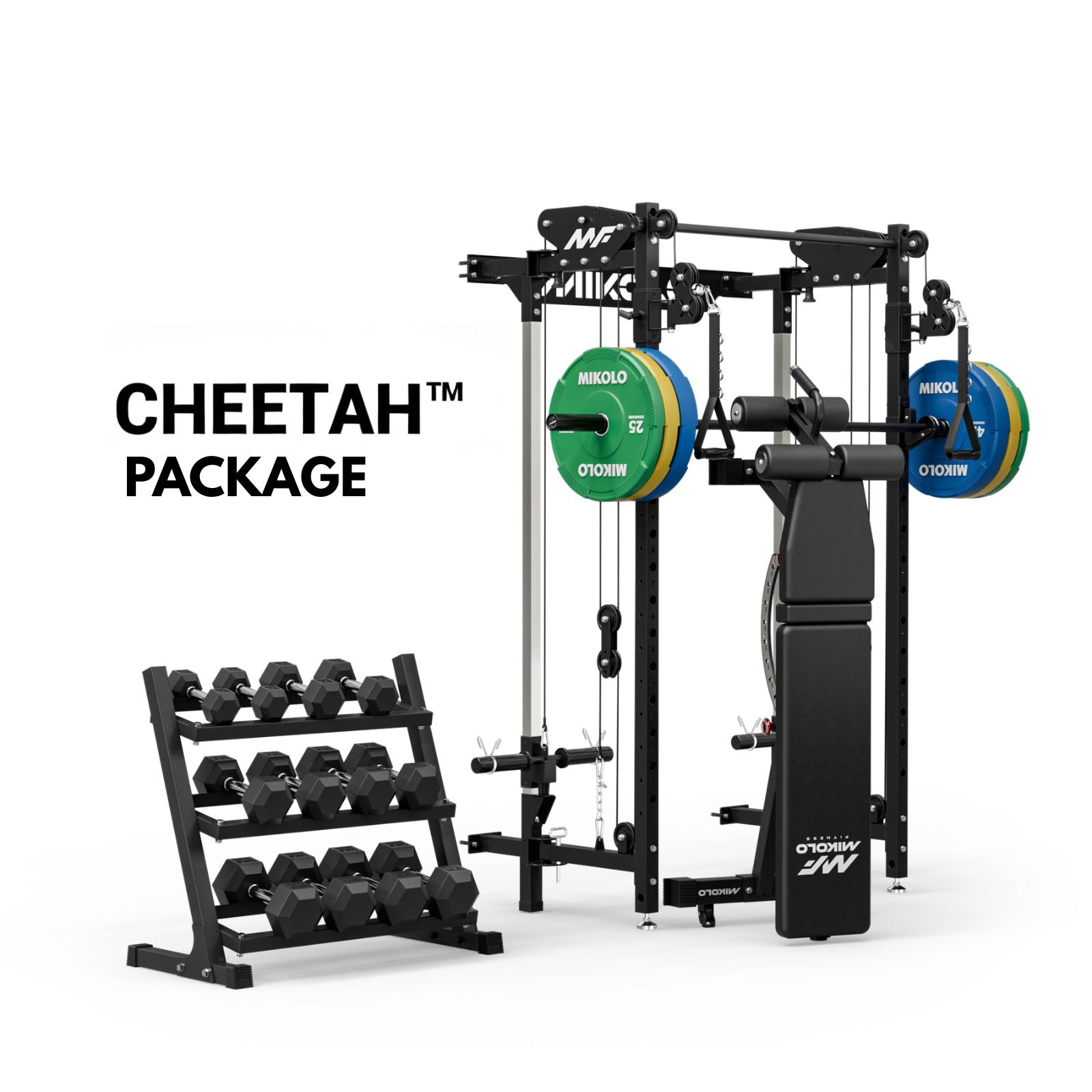 CHEETAH™ Home Gym Pack with 350 lbs Dumbbell Set