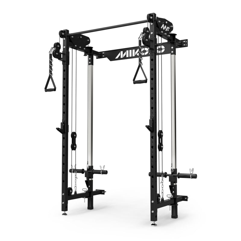 CHEETAH™ Wall Mounted Folding Power Rack Functional Trainer — Black