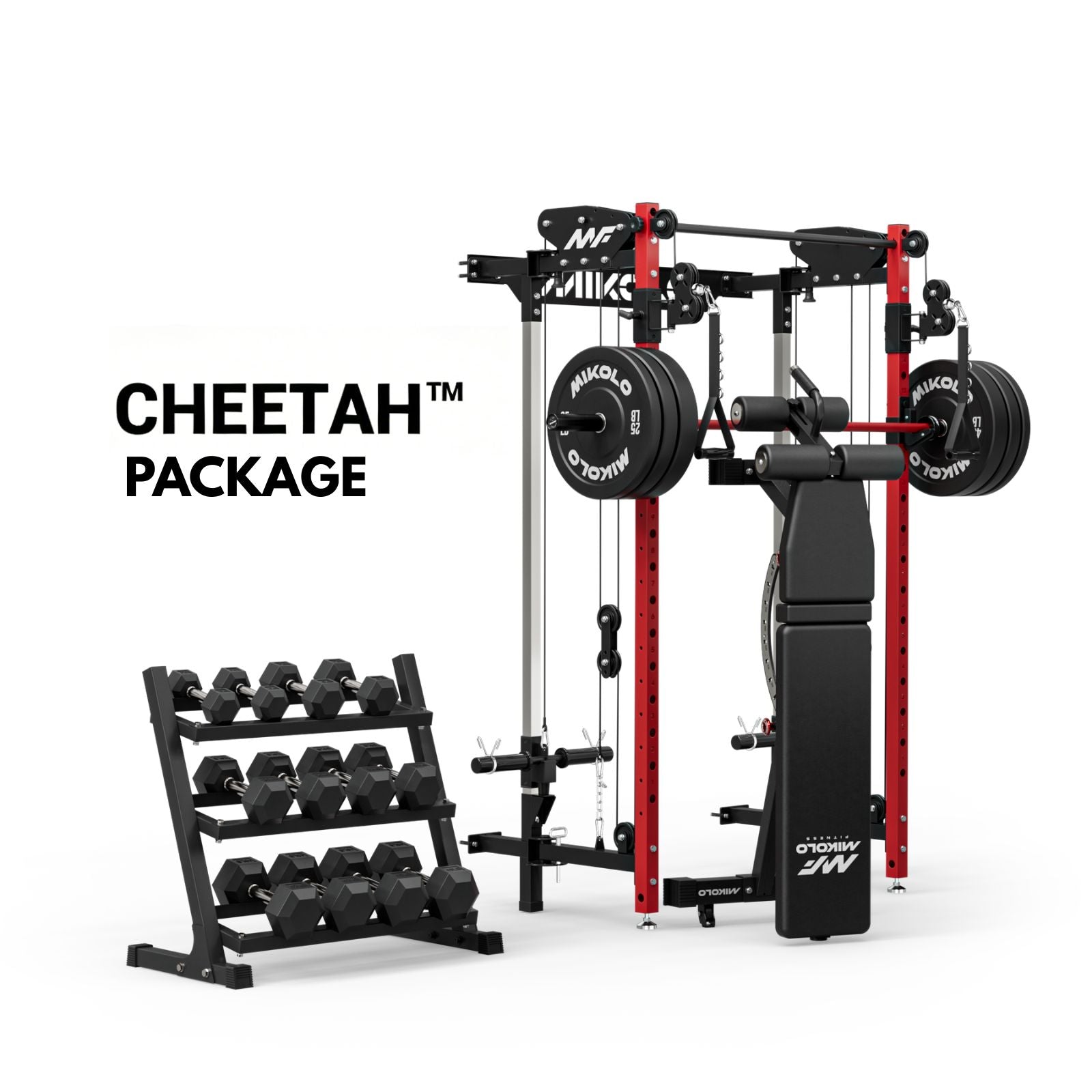 CHEETAH™ Home Gym Pack with 350 lbs Dumbbell Set
