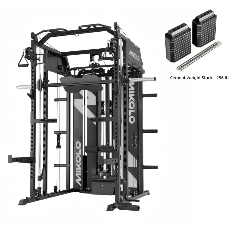 HORUS™ Smith Machine Functional Trainer With Dual Weight Stack — Black