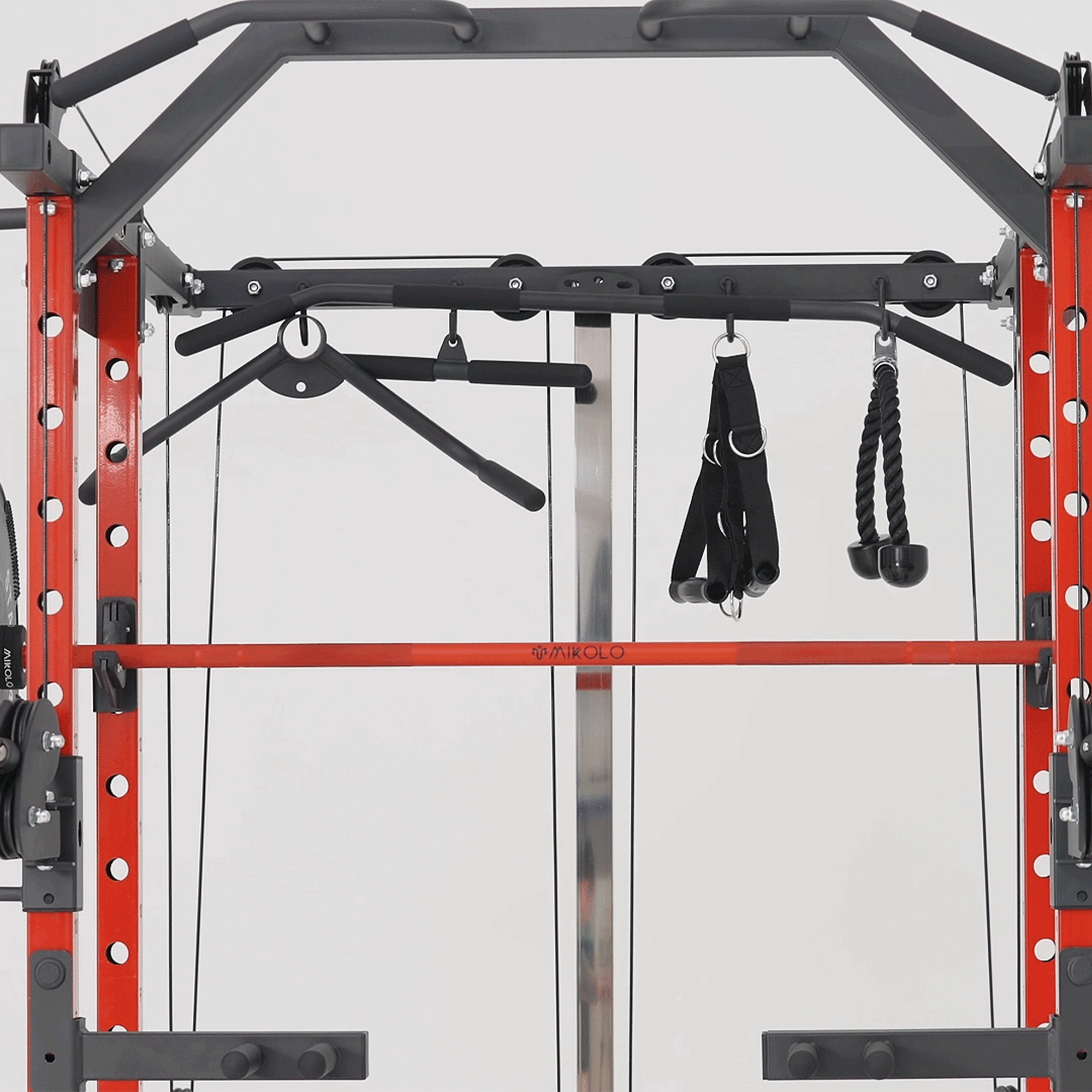 power rack with multi-grip pull up bar#color_red