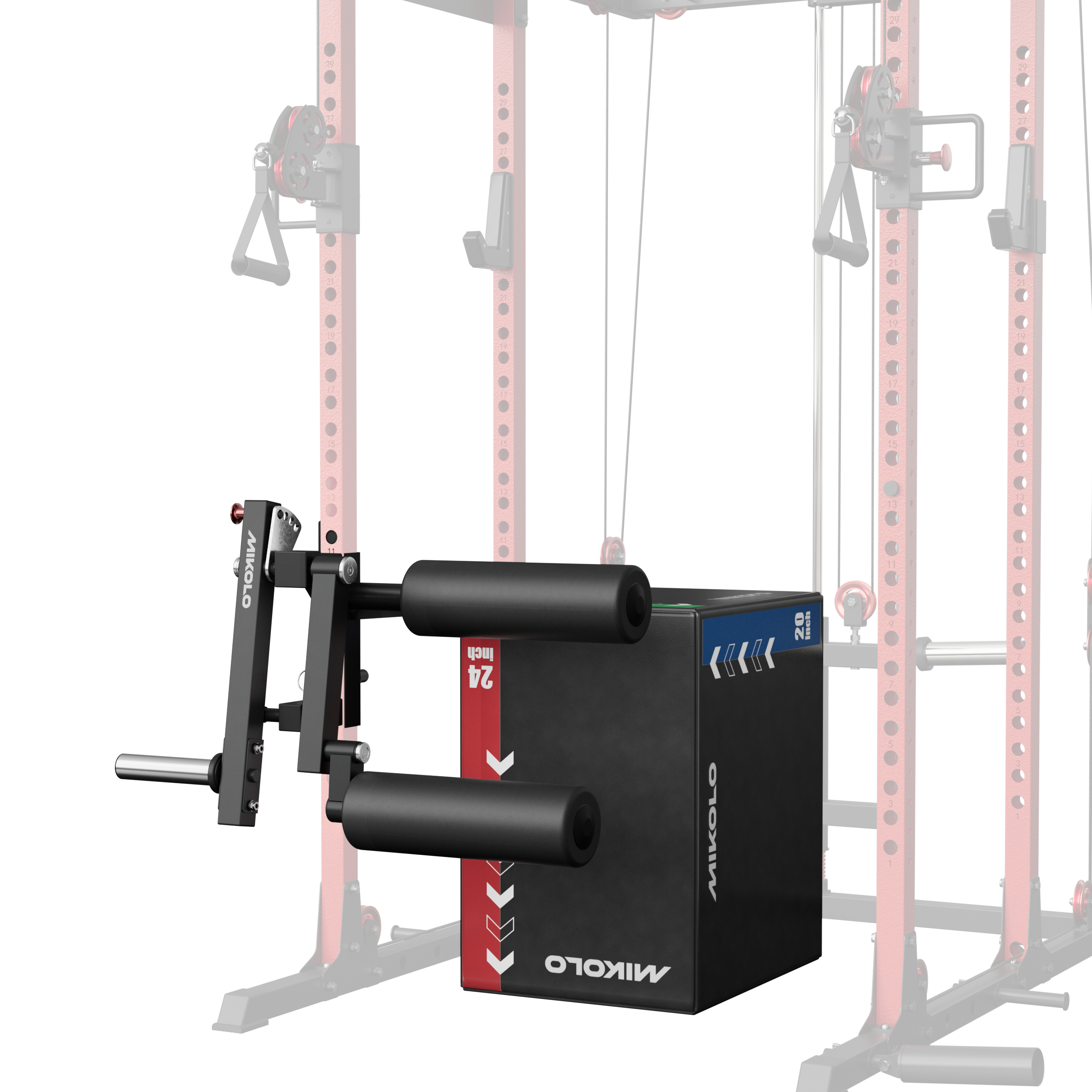 Accesorio de extensión y flexión de piernas para montaje en rack - 2"×2"