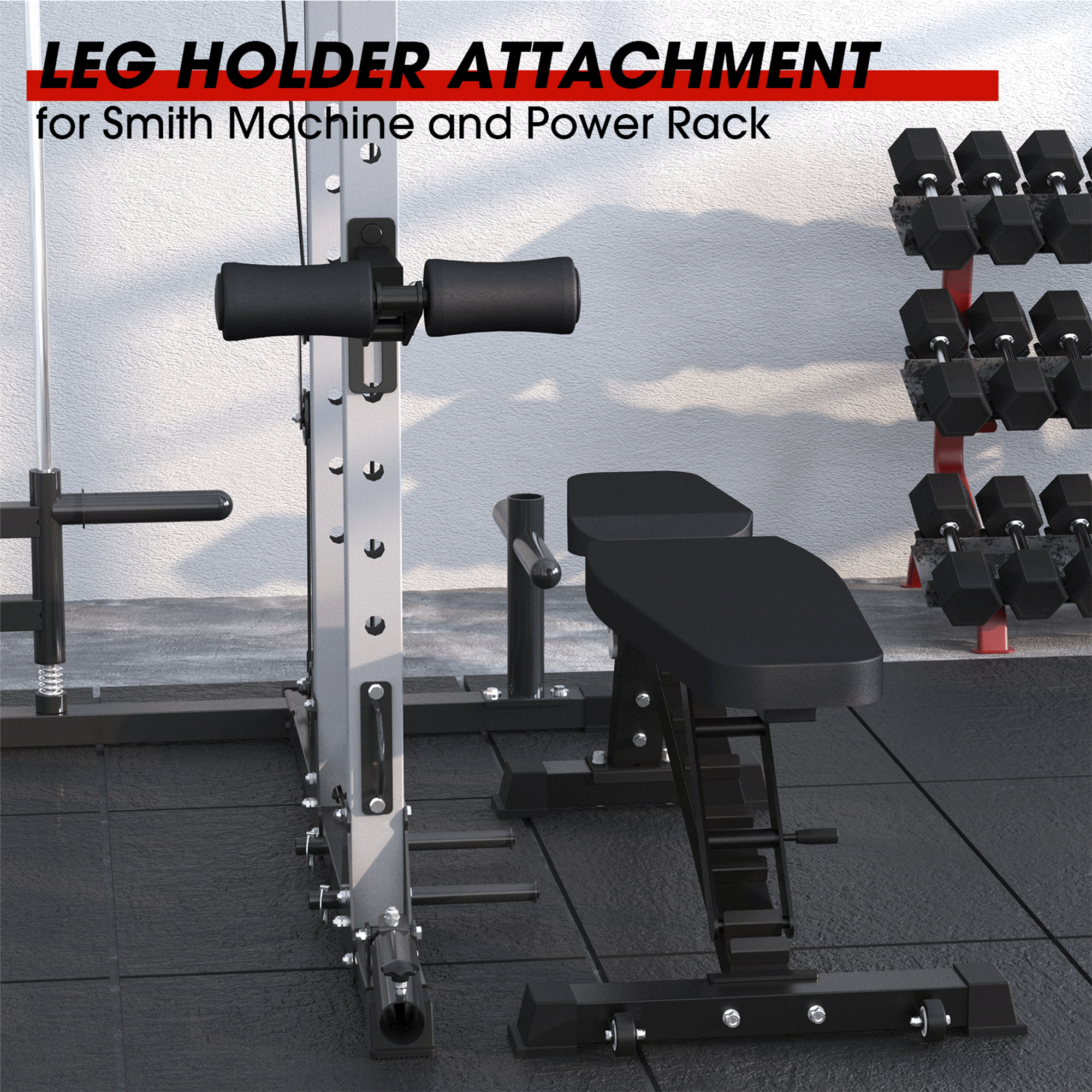 Rack-Mounted Leg Hold-Down Attachment