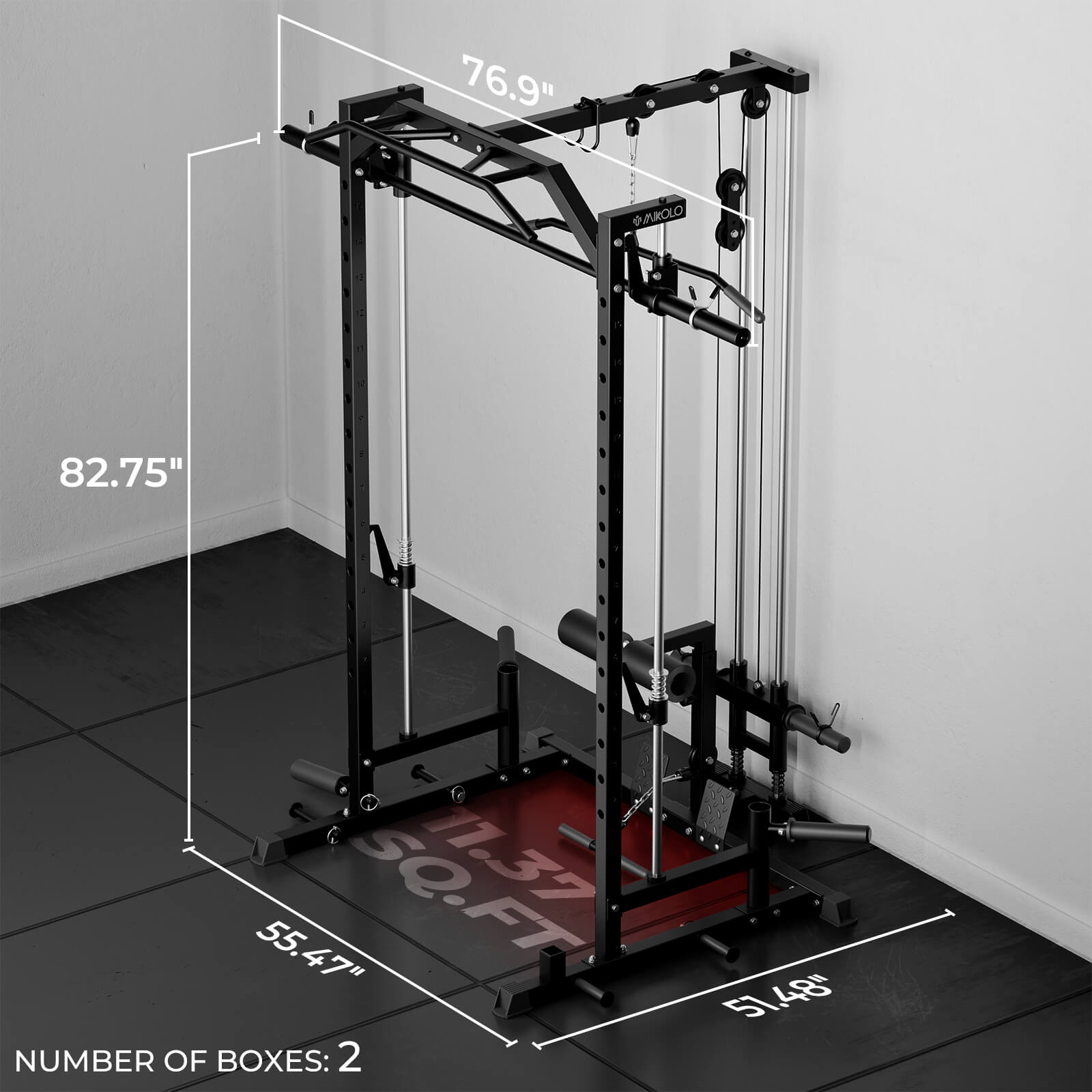 M1-2.0 Space Saving Smith Machine Squat Rack