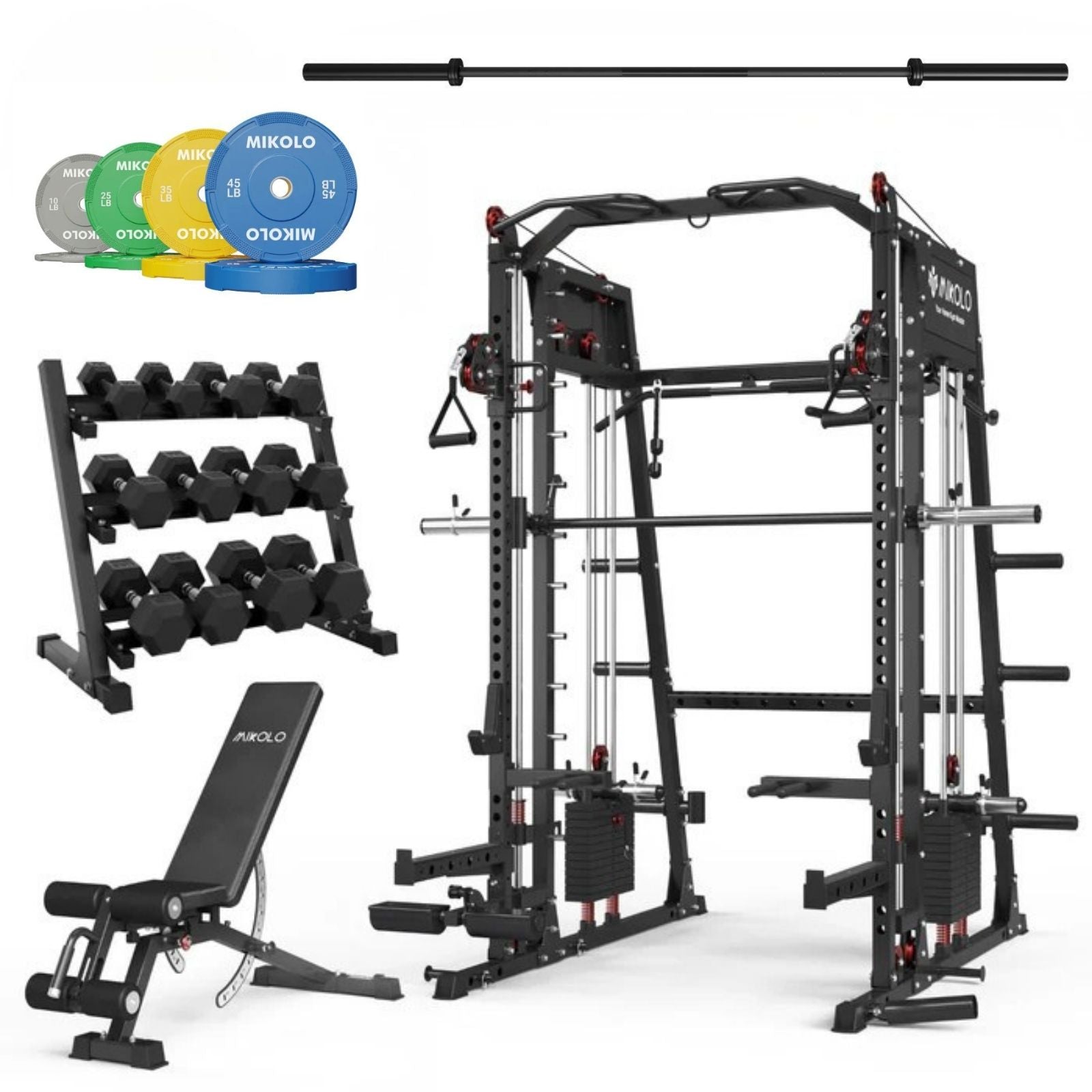 M4-2.0 Elite All-In-One Workout Smith Gym Machine with Dual Weight Stacks (UPGRADED)