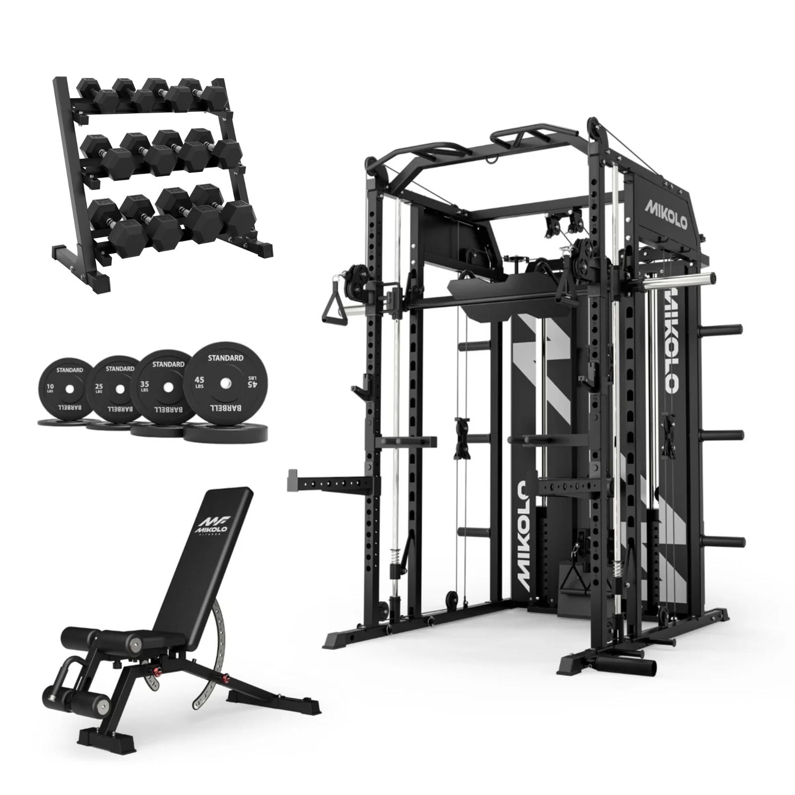 HORUS™ Home Gym Pack with 350 lbs Dumbbell Set