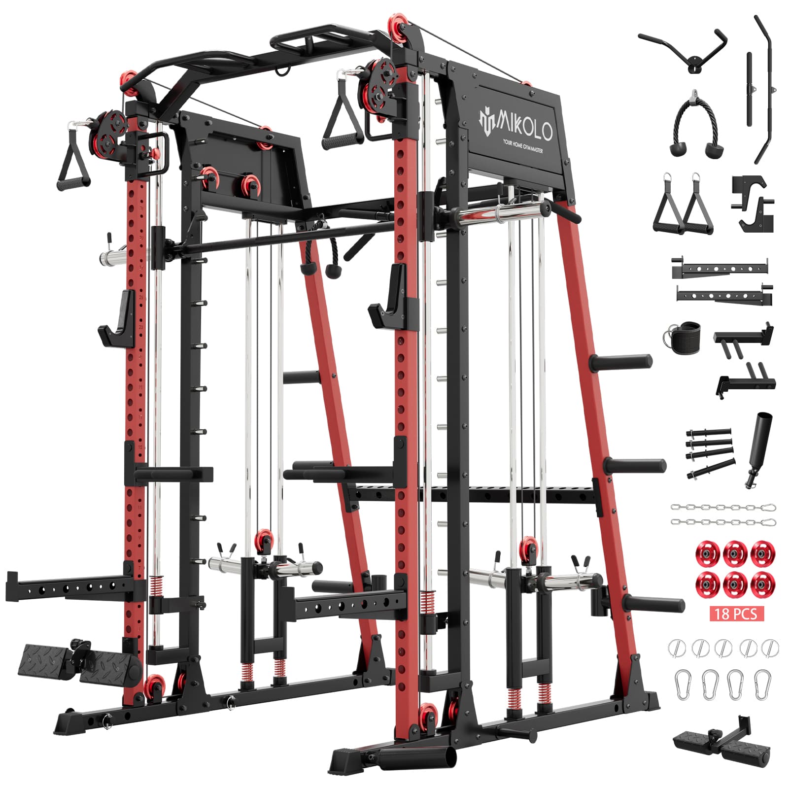 M4-2.0 Elite All-In-One Workout Smith Gym Machine with Dual Weight Stacks (UPGRADED)