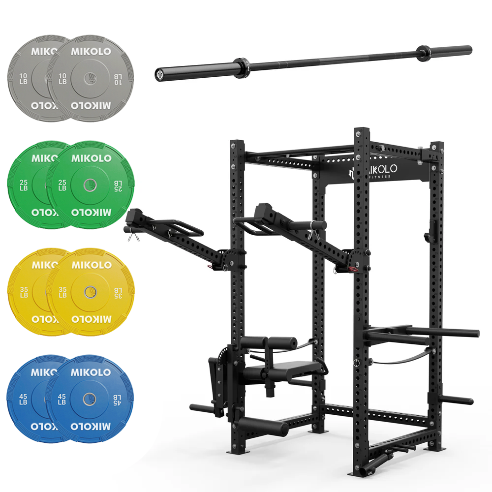P5R Rack with Barbell and Weights Set