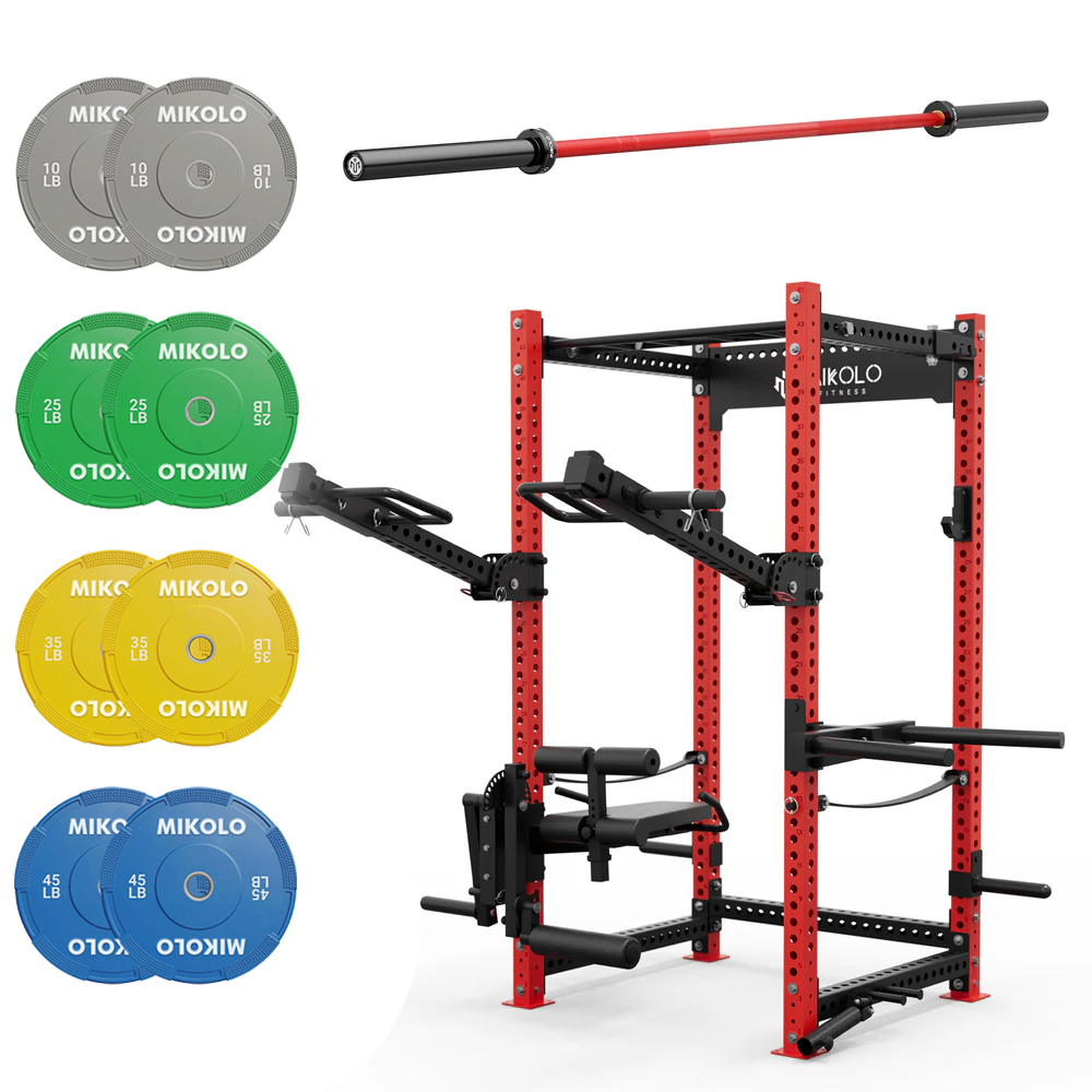 P5R Rack with Barbell and Weights Set