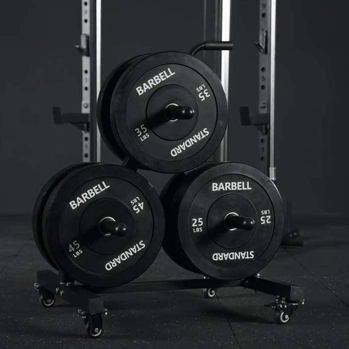 Portable Weight Plate and Barbell Storage Tree