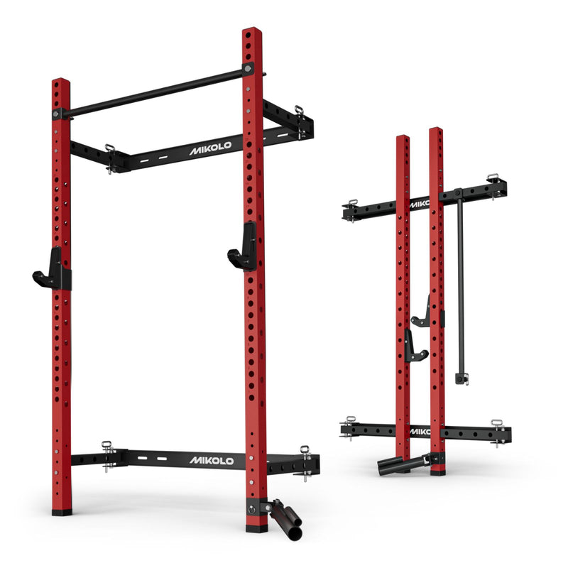 FOLDGYM™ Wall Mounted Folding Squat Rack — Red