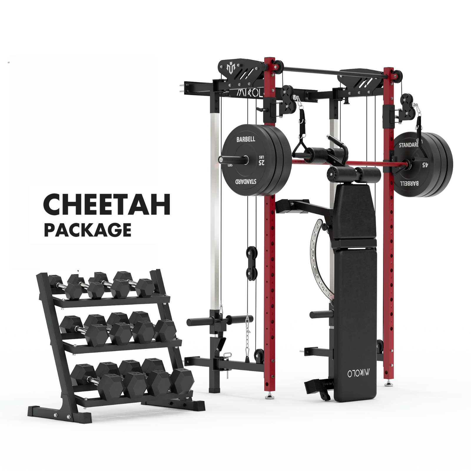 CHEETAH™ Home Gym Pack with 350 lbs Dumbbell Set