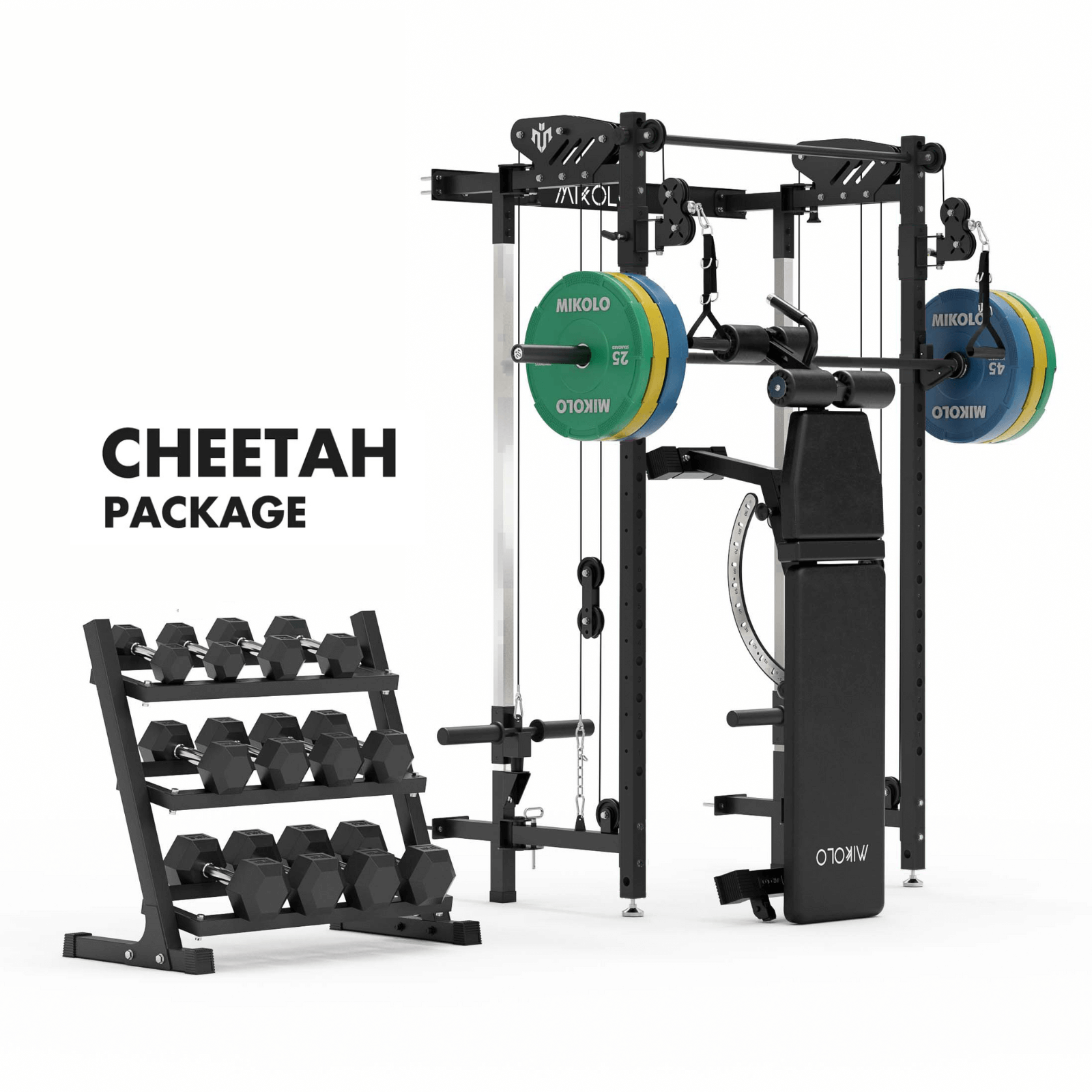 CHEETAH™ Home Gym Pack with 350 lbs Dumbbell Set