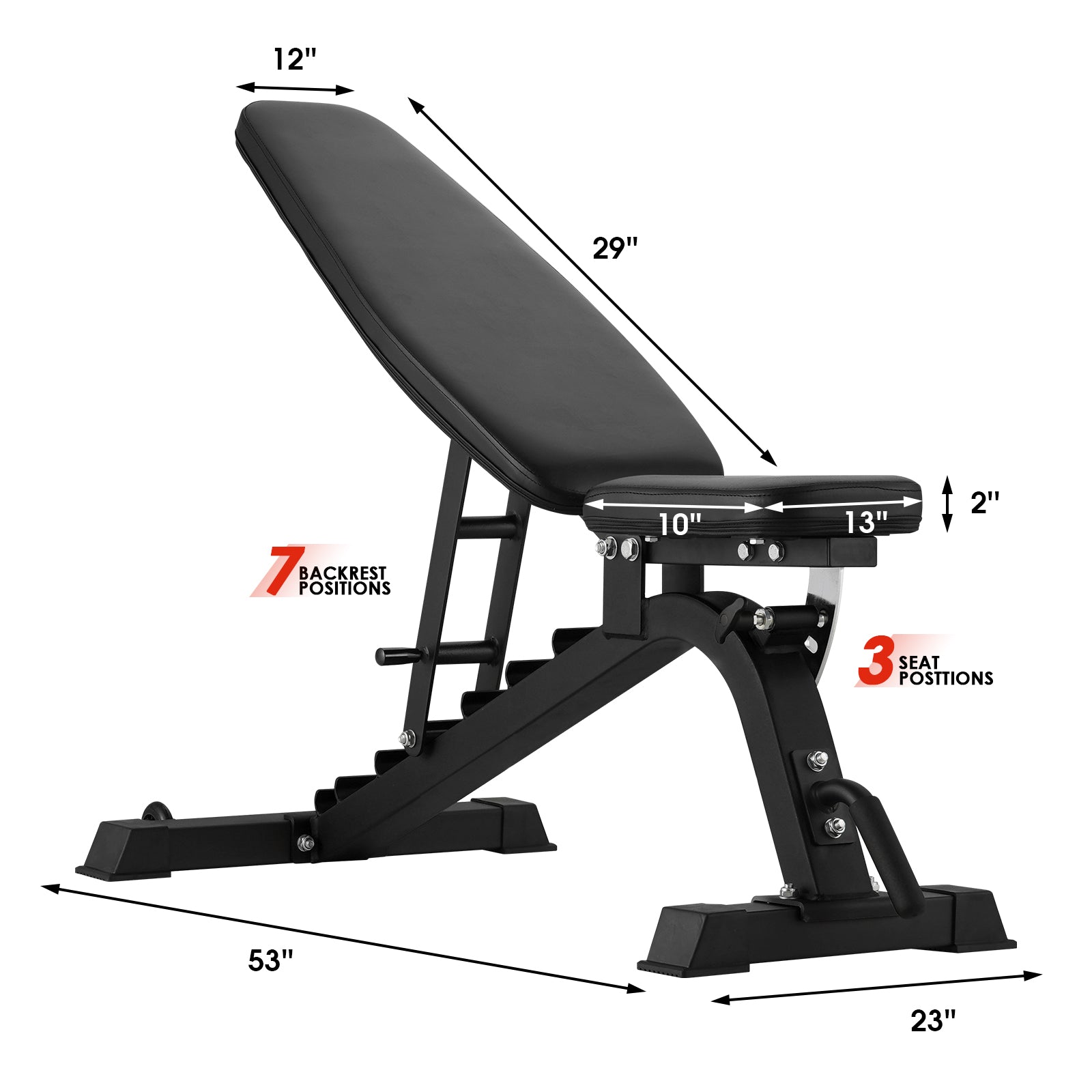 adjustable weight bench for home gym-MIKOLO #color_black