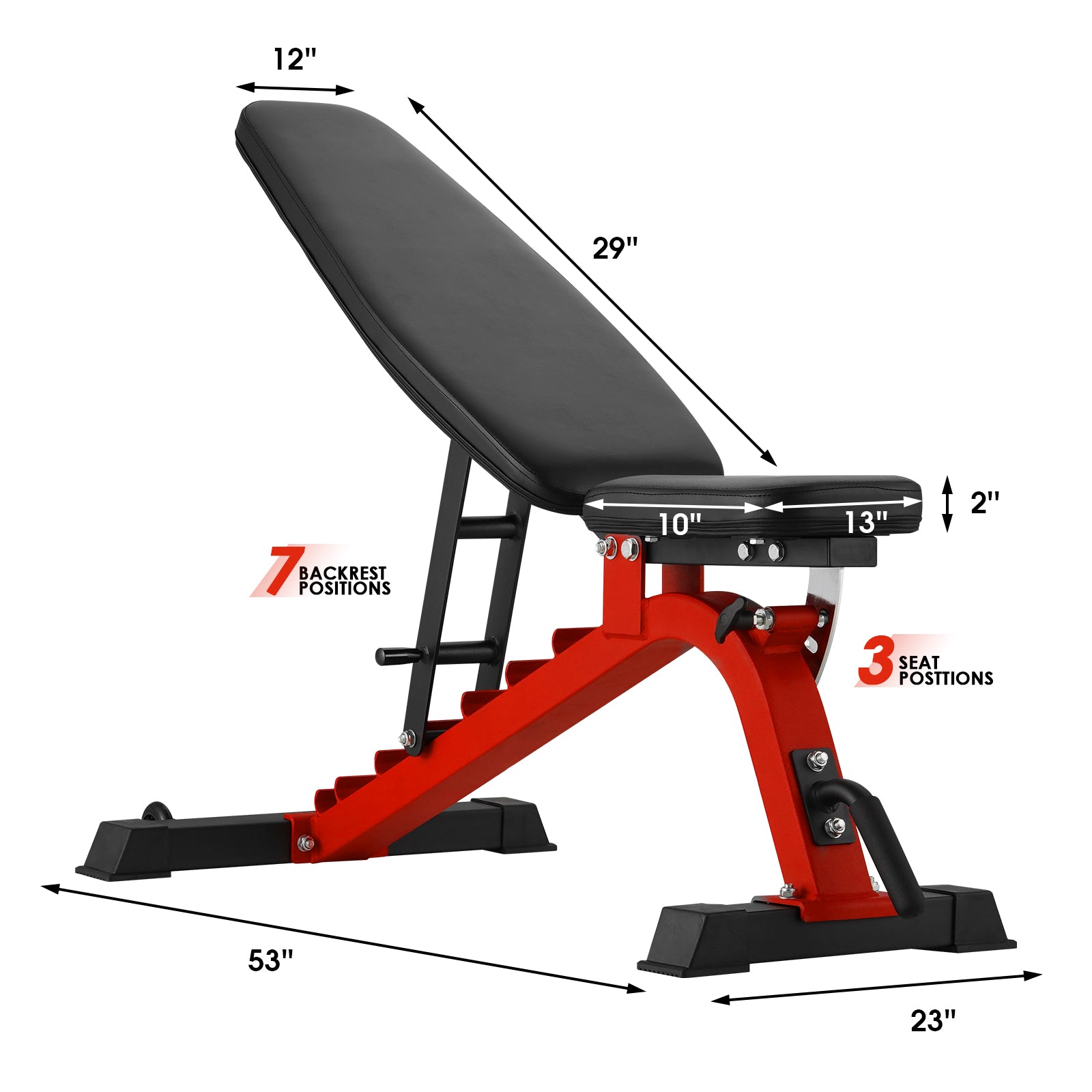adjustable weight bench for home gym-MIKOLO #color_red