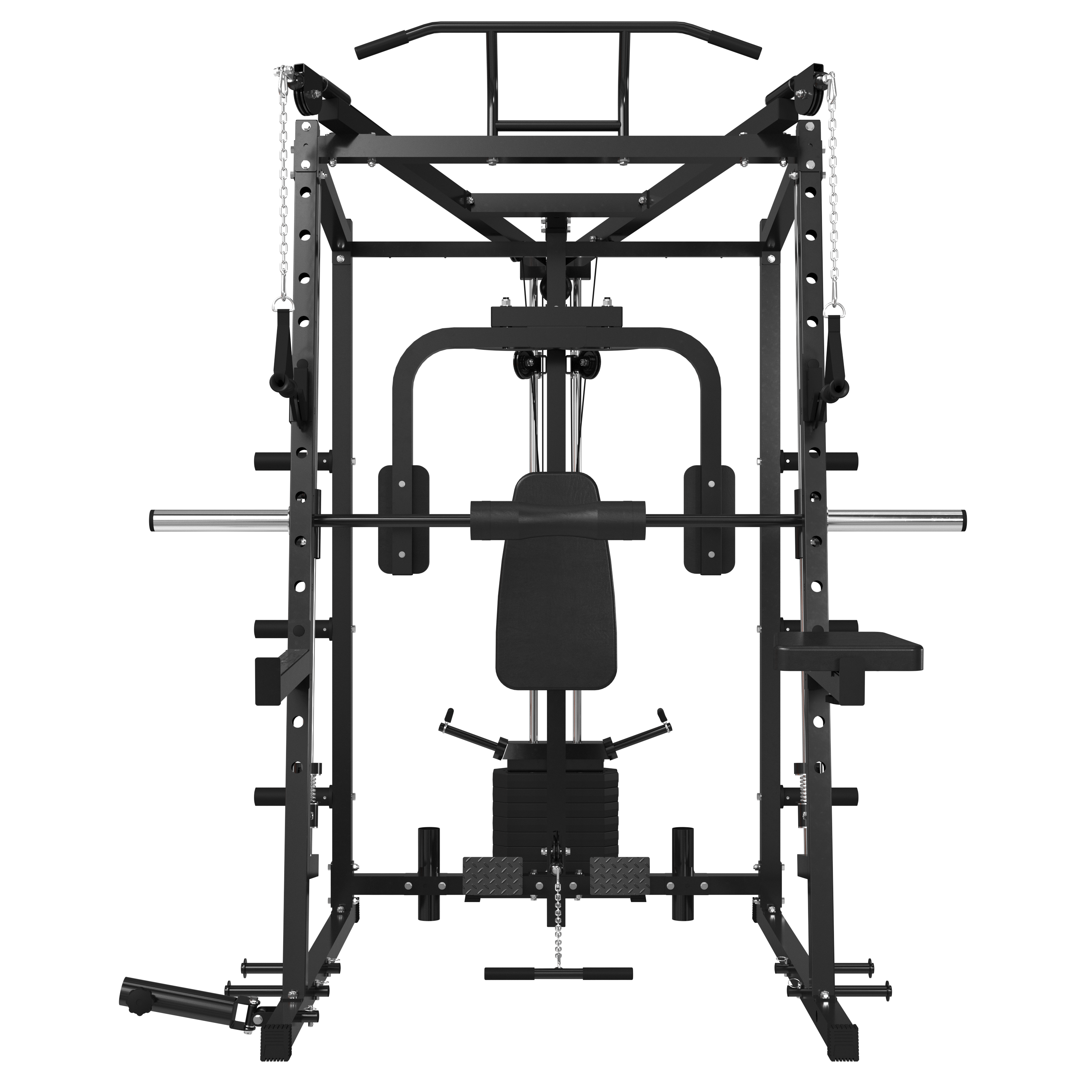 MIKOLO HIPPO-PRO SMITH MACHINE AND PEC DECK COMBO WITH WEIGHT STACK SYSTEM