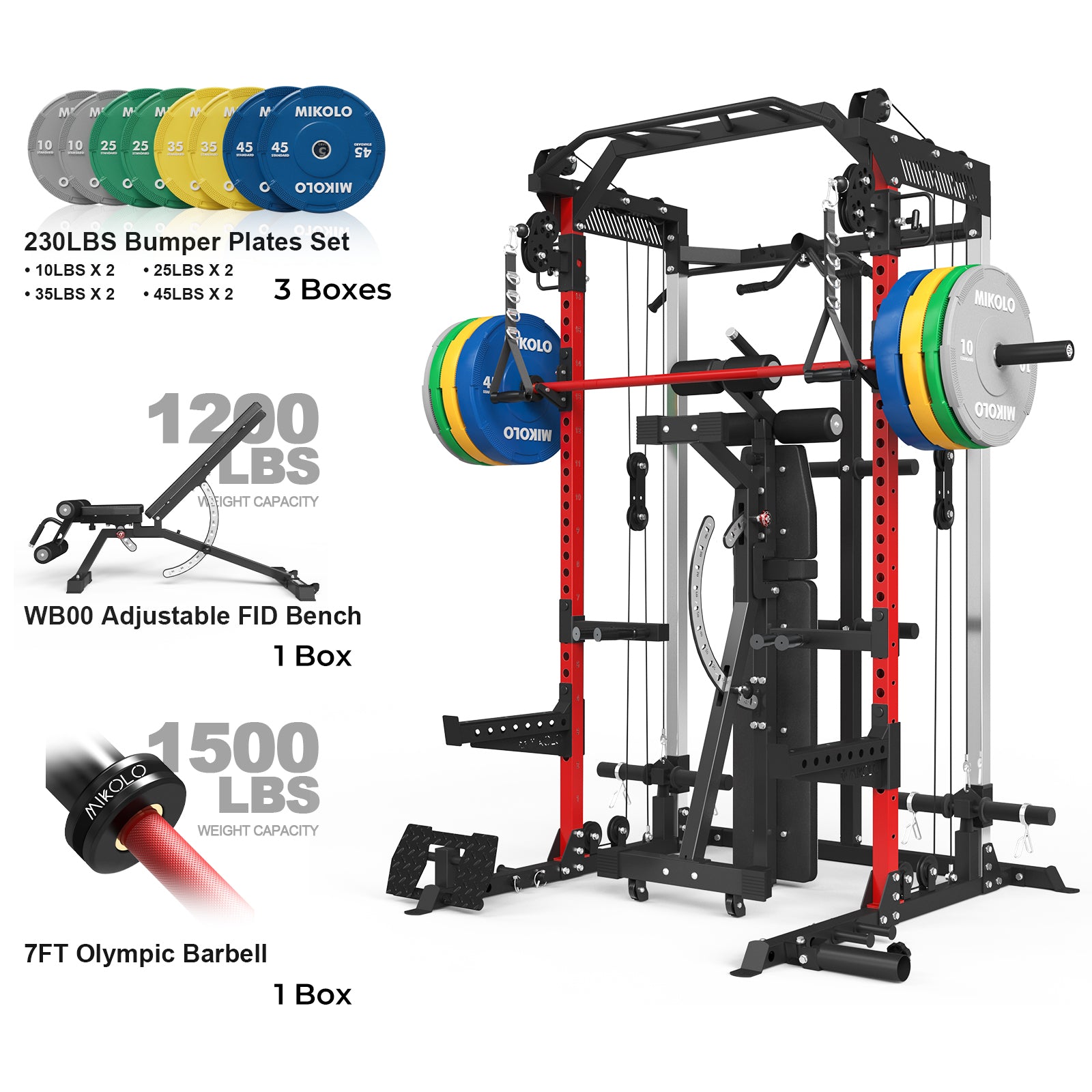 HR05 Plate Loaded Half Rack with 1:1 Cable Ratio - MIKOLO