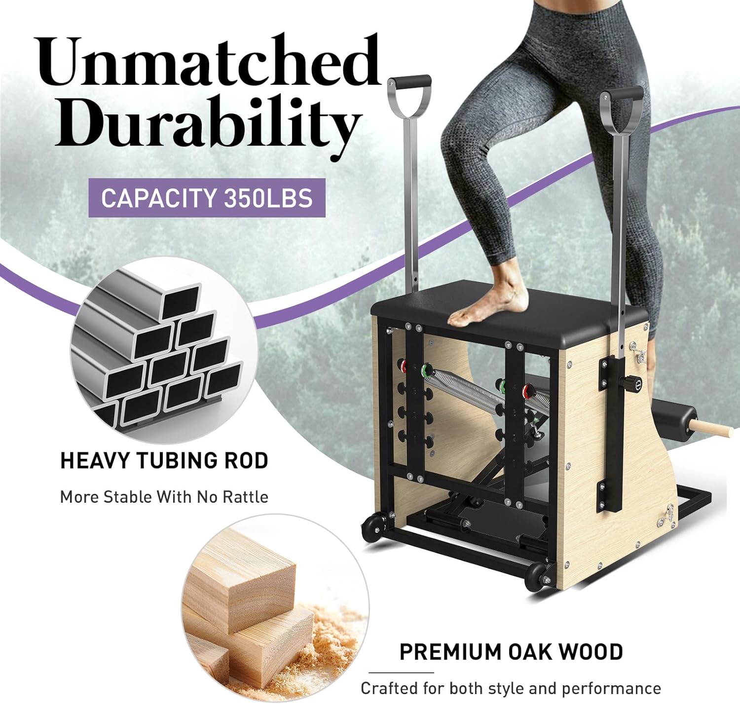 Pilates Combo Chair,Wunda Chair with Resistance Bands