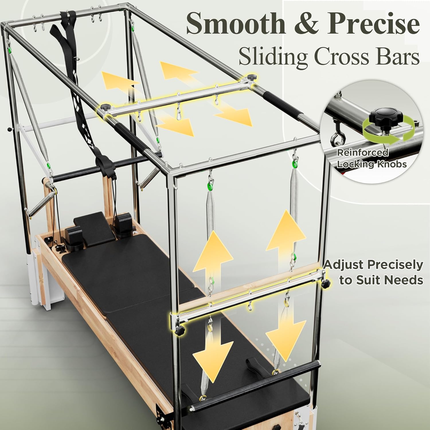 Wooden Reformer Pilates Machine with Cadillac Trapeze Table