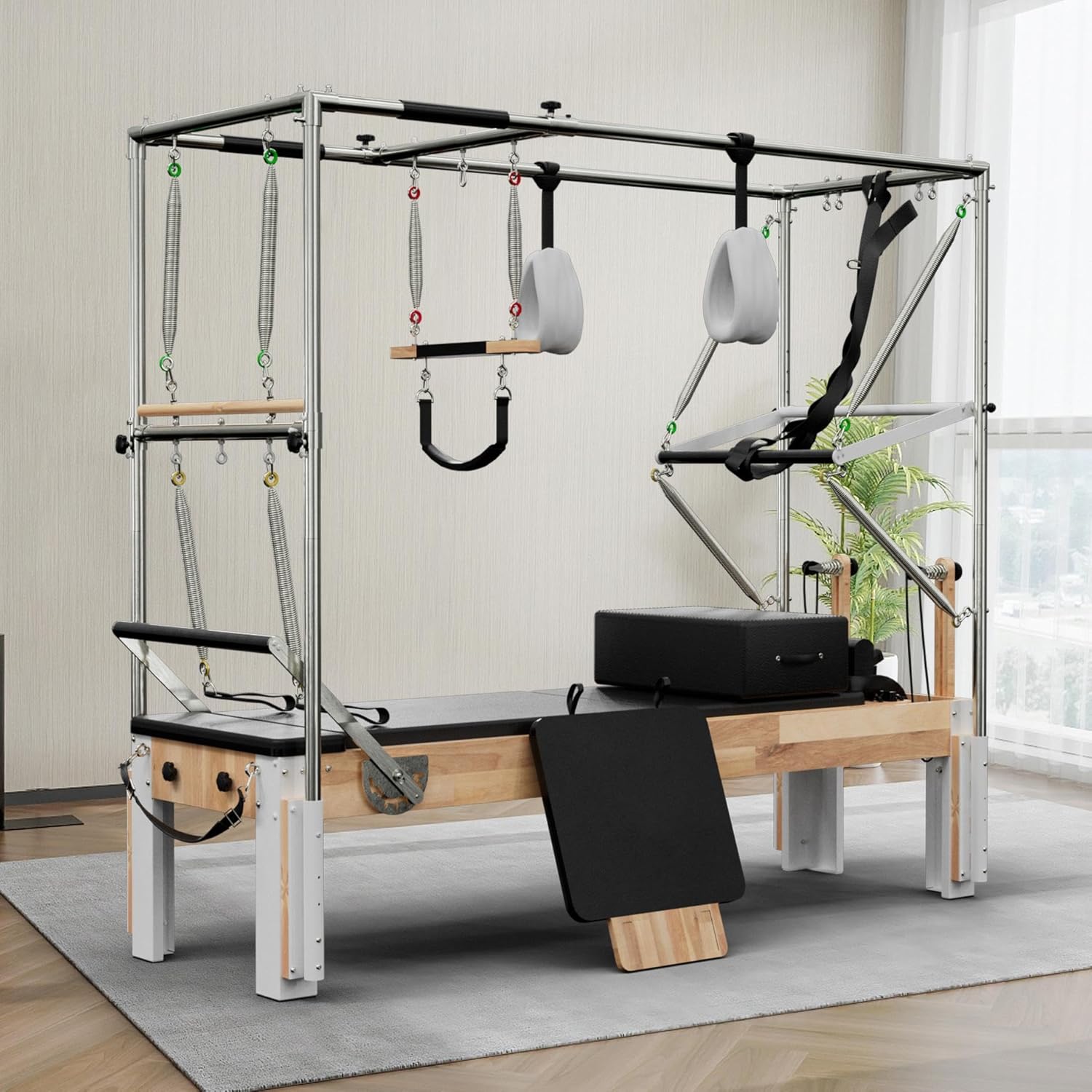 Wooden Reformer Pilates Machine with Cadillac Trapeze Table