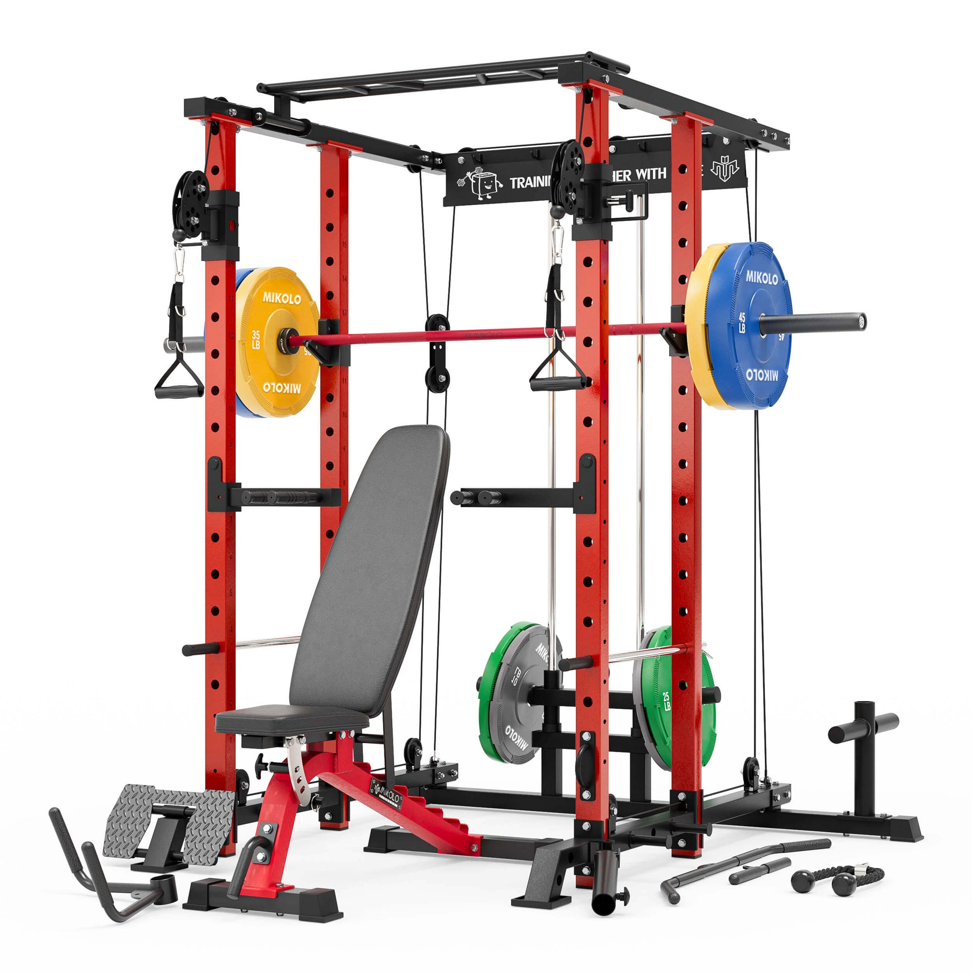 MIKOLO K3 ALL-IN-ONE FUNCTIONAL TRAINER SUMO BASE POWER RACK