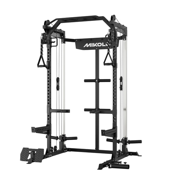 HR05 Half Rack and Functional Trainer Combo, Black, Red - MIKOLO