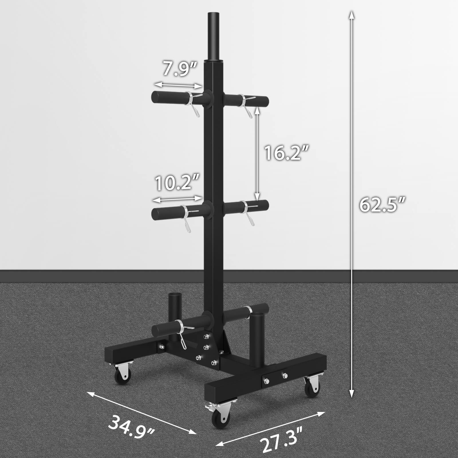 Weight tree with discount wheels