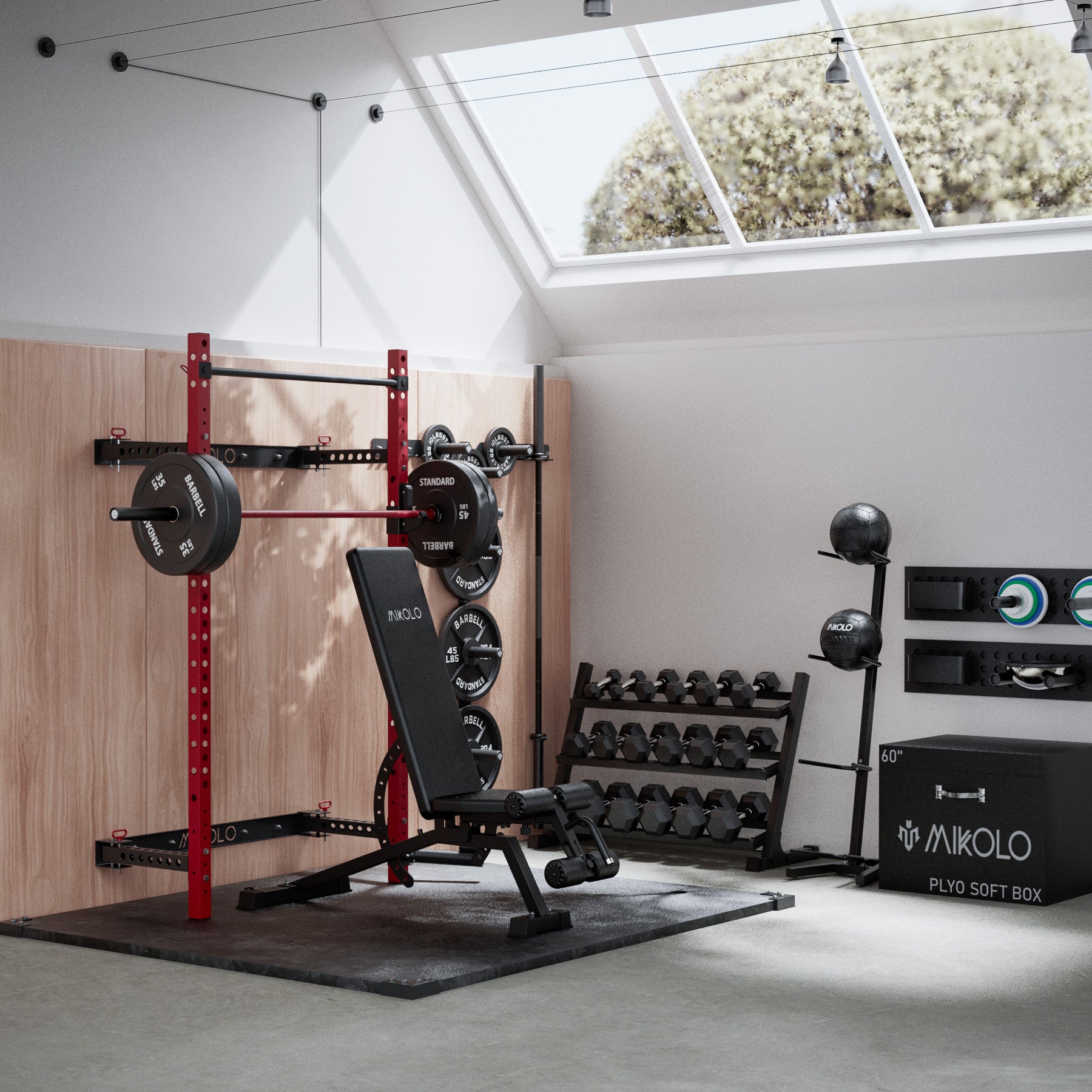 Barbell Rack Solid Steel J Hooks Power Cage Hole Squat Rack