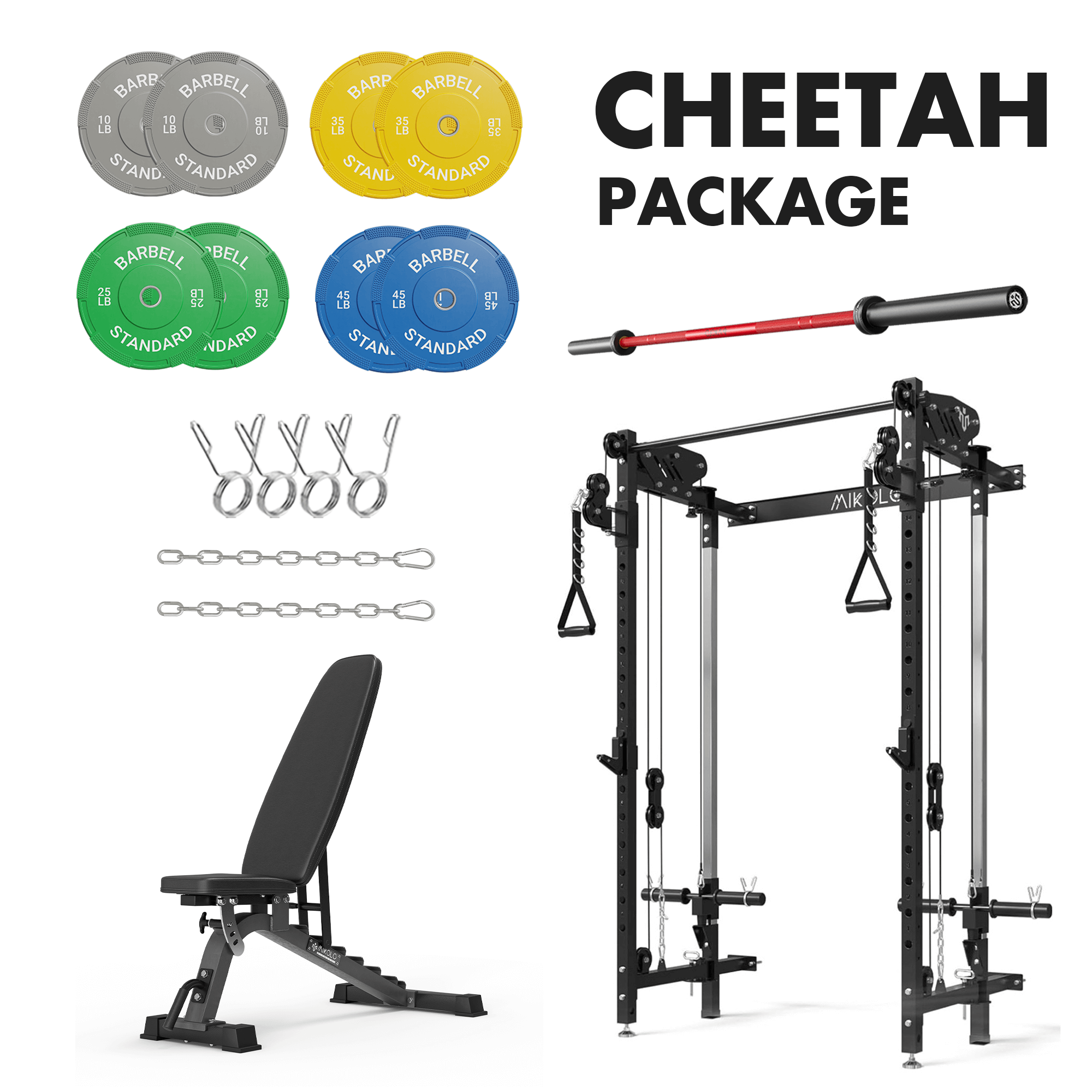 MIKOLO Cheetah Home Gym Package