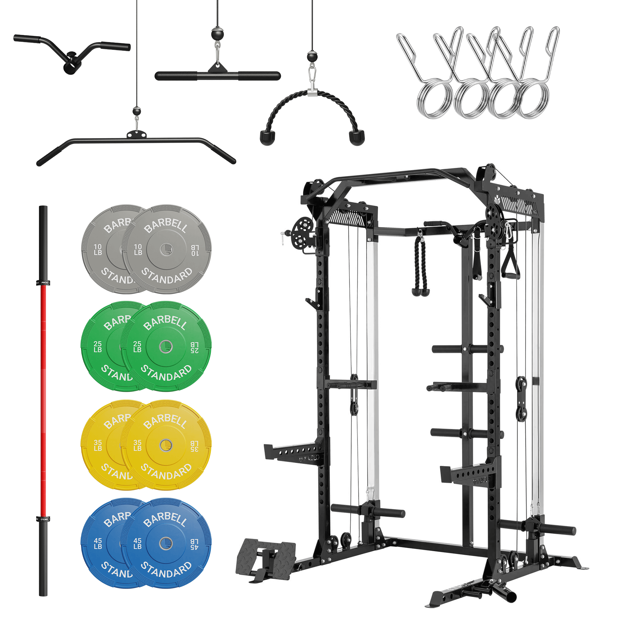 MIKOLO HR05 Rack with Barbell and Weights Set