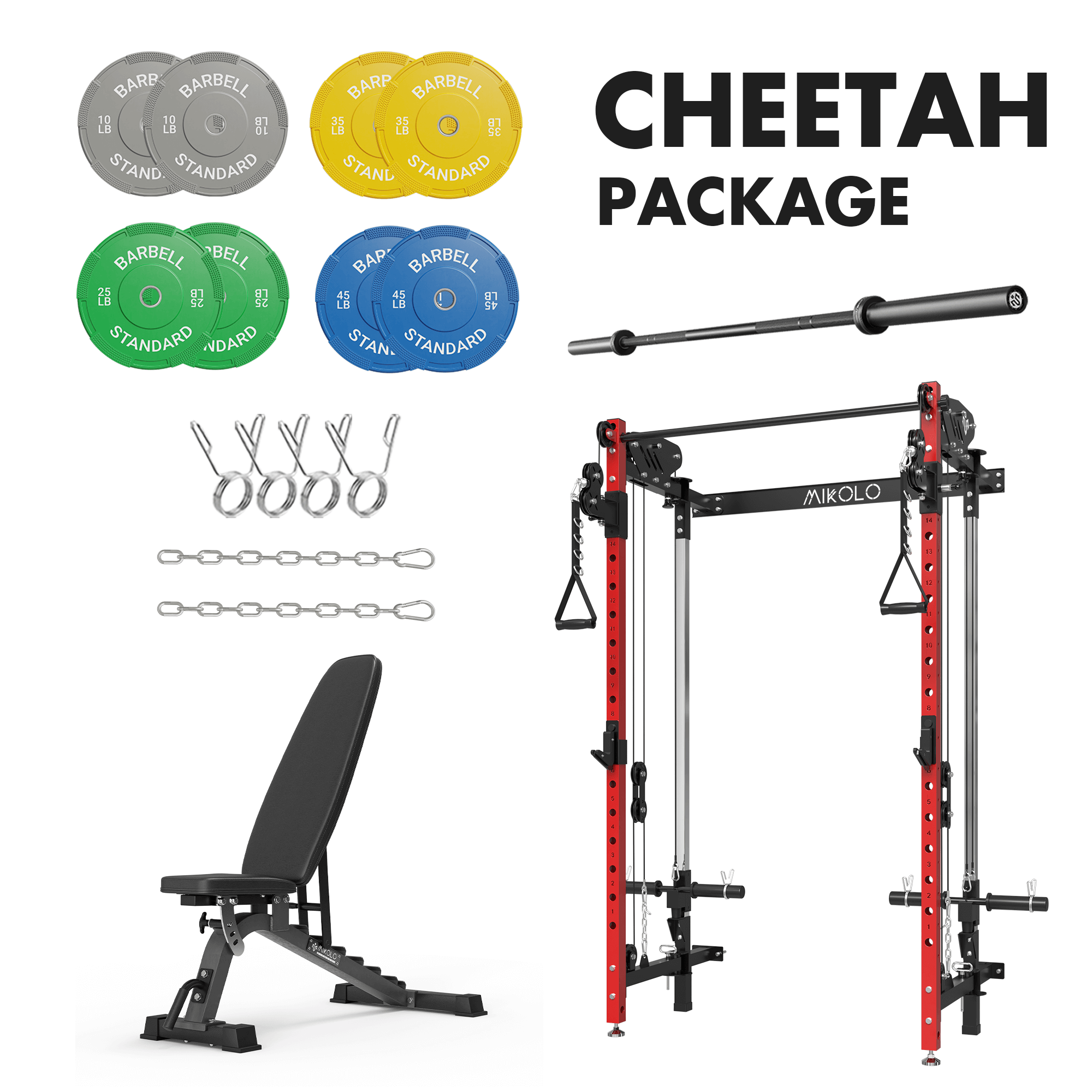 MIKOLO Cheetah Home Gym Package