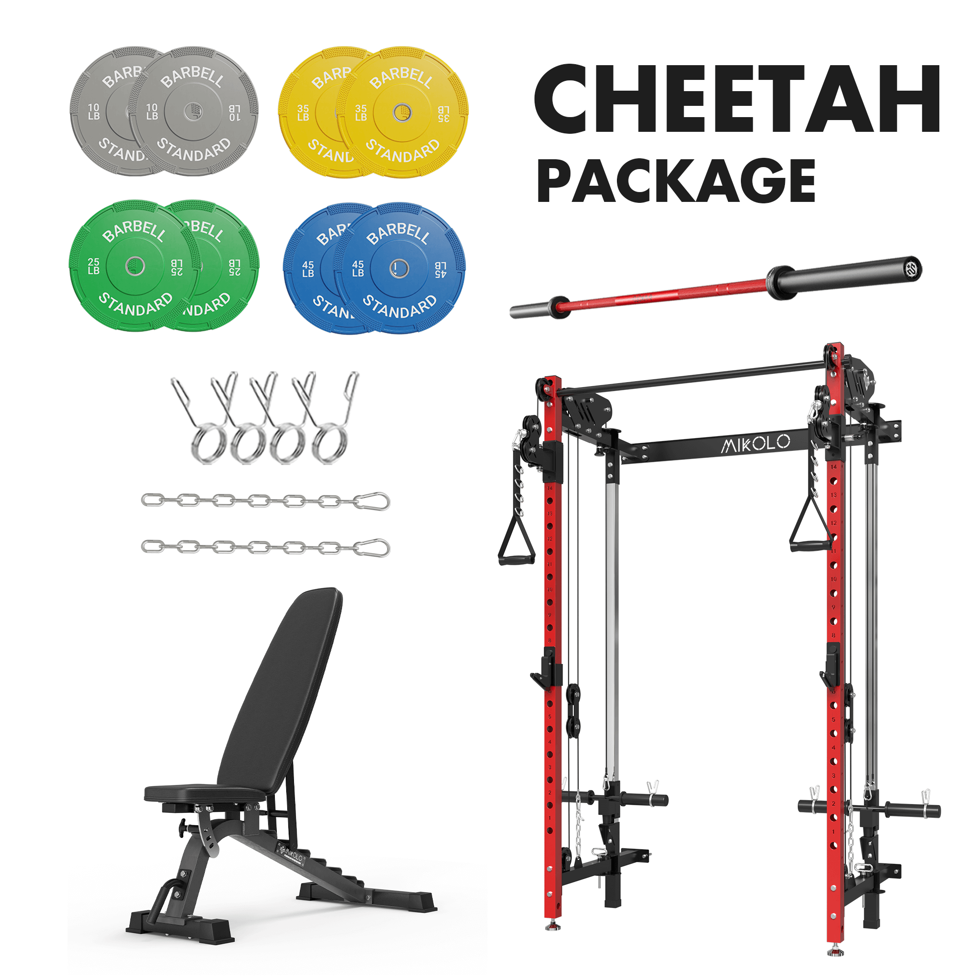 MIKOLO Cheetah Home Gym Package