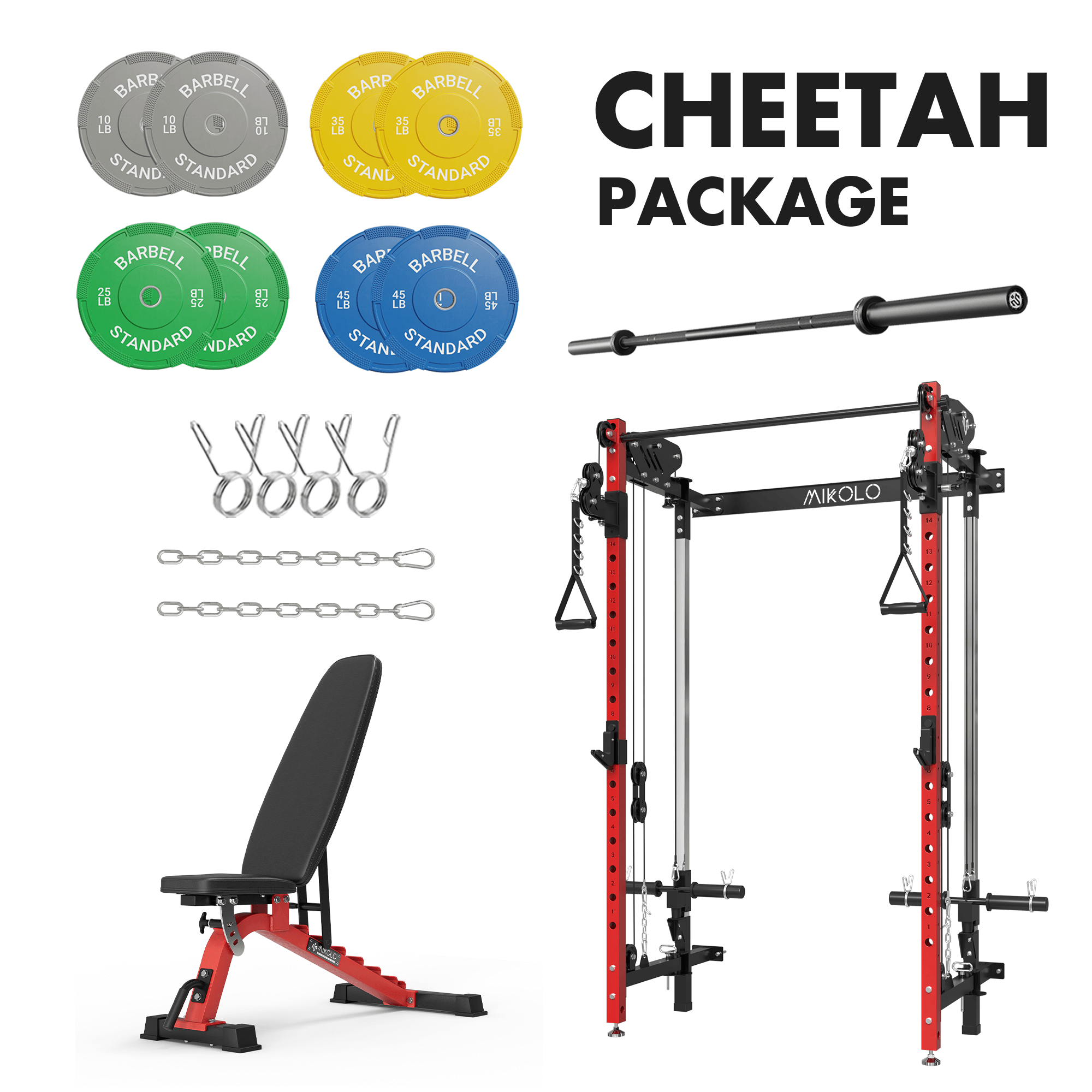 MIKOLO Cheetah Home Gym Package