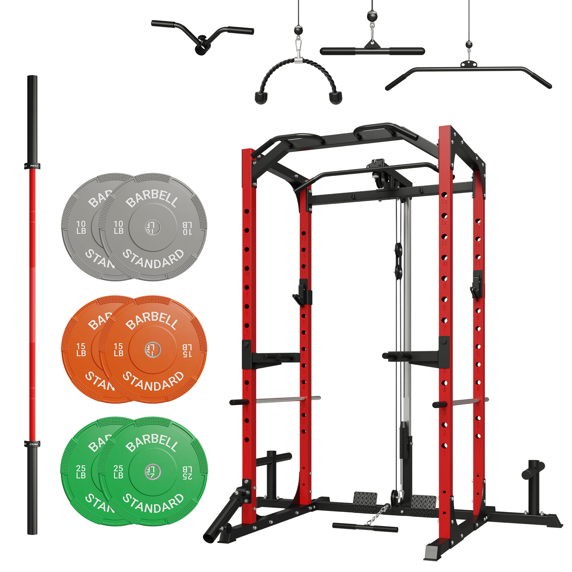 MIKOLO F4 Rack with Barbell and Weights Set