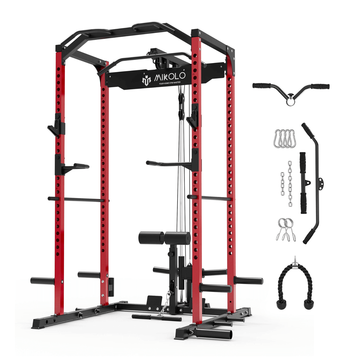 F4 Home Gym Power Rack with Pulley System - MIKOLO